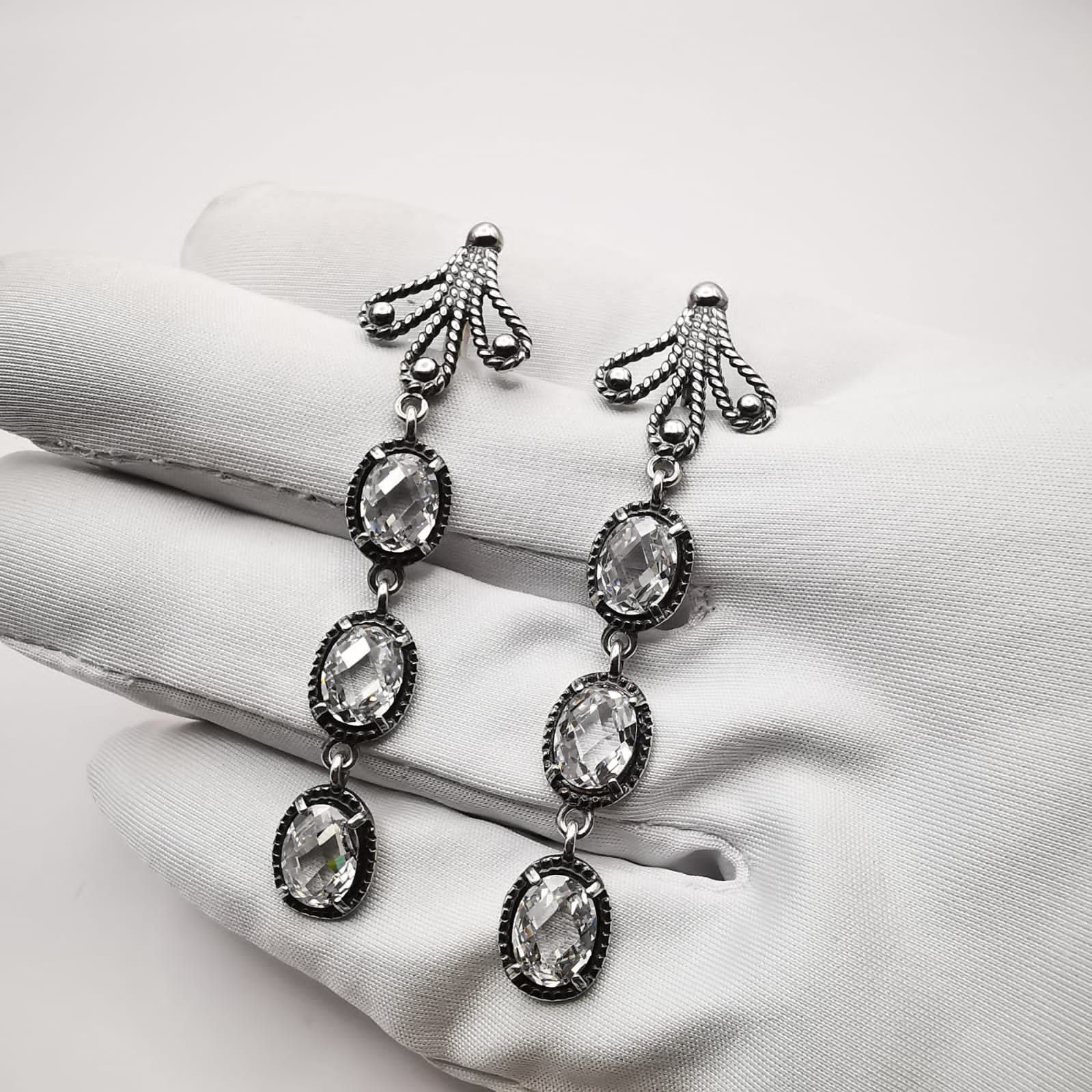 Vintage Artwork Vintage,Filigree,925 Sterling Silver Earrings 11,2 g Size ONE SIZE - 5 Thumbnail
