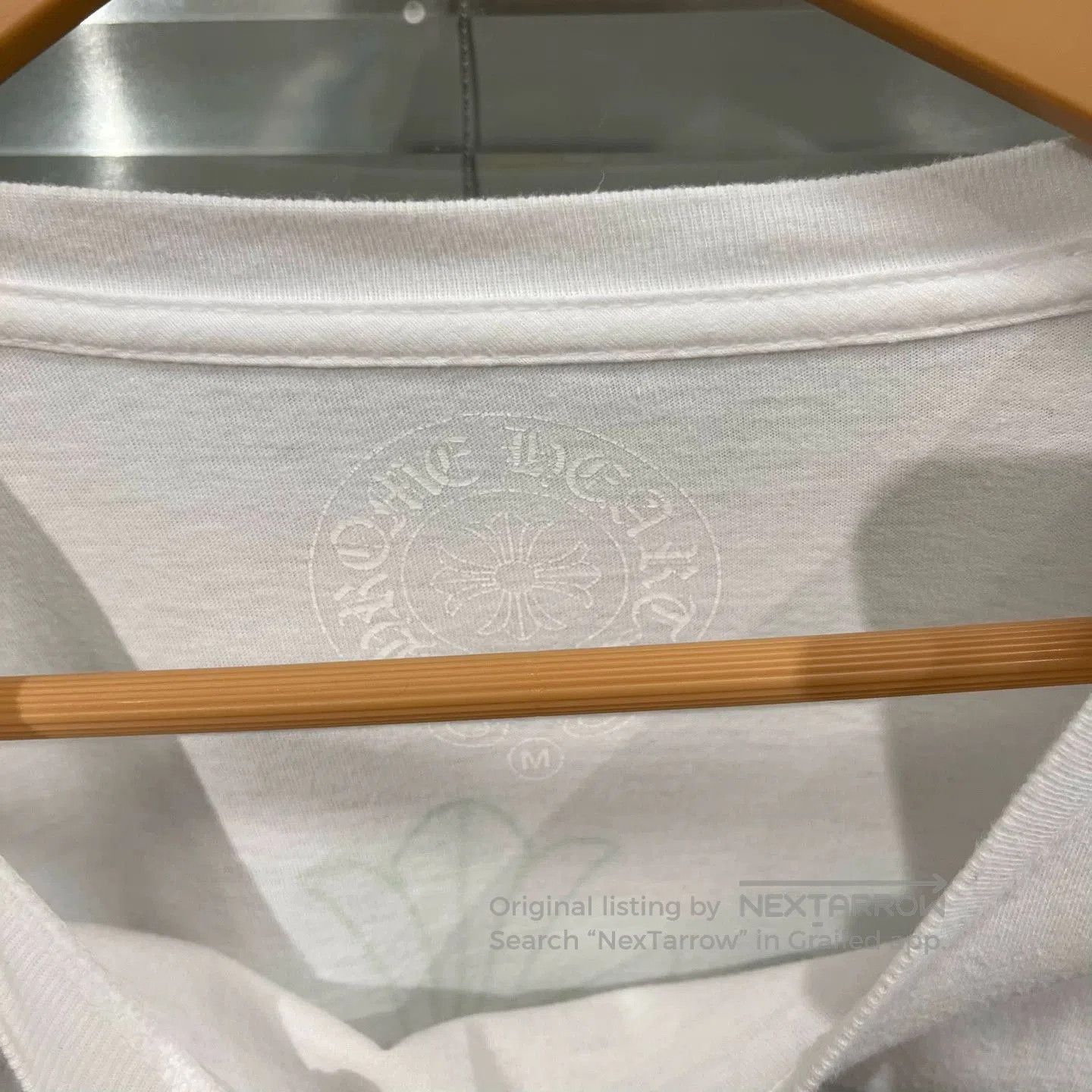 Chrome Hearts White Long Sleeve Shirt with Pocket and Green Accents. Size US M / EU 48-50 / 2 - 3 Thumbnail