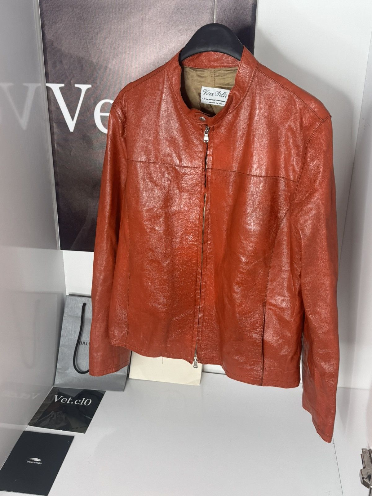 Vera Pelle ✅Vera Pelle red leather archive jacket vintage italian Size US M / EU 48-50 / 2 - 1 Thumbnail
