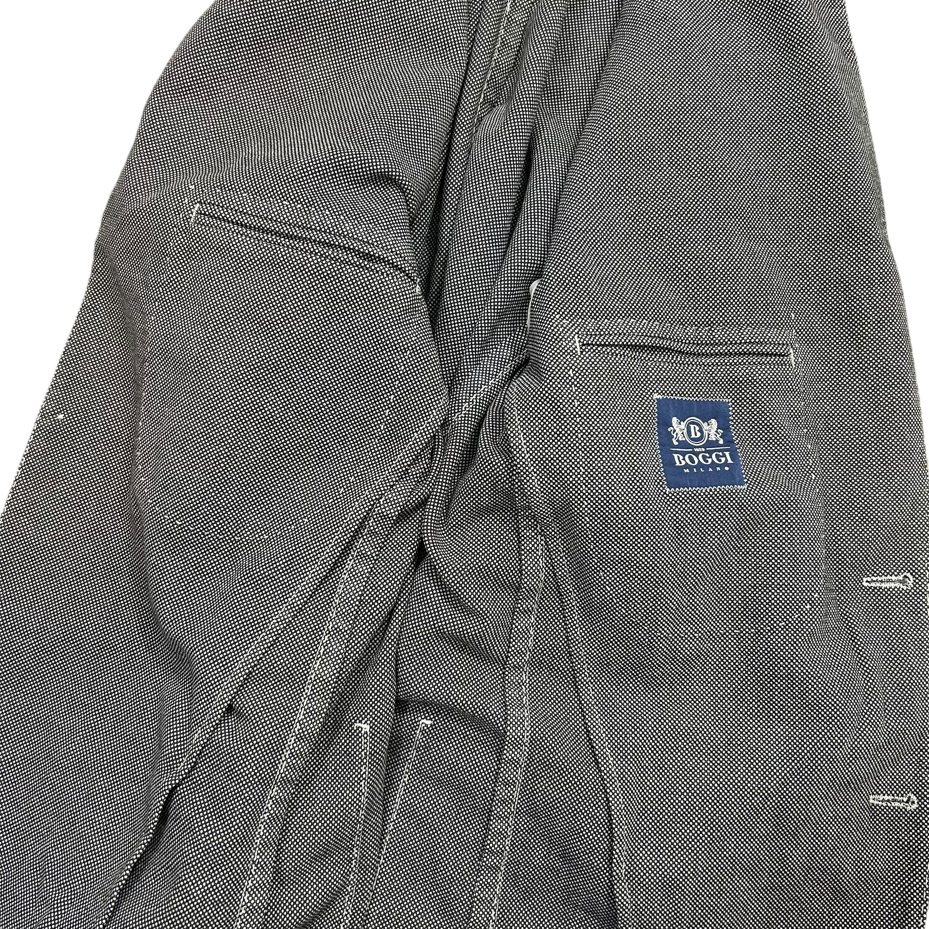 Boggi Boggi Milano Gray Cotton Blend Unlined Blazer Jacket Slim 48 Size 48R - 3 Thumbnail