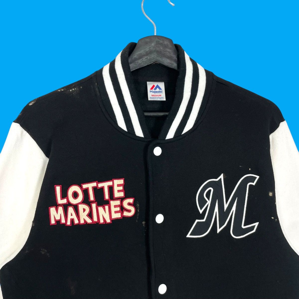 Japanese Brand Vintage Lotte Marines Big Logo University Varsity Jacket Size US S / EU 44-46 / 1 - 8 Thumbnail