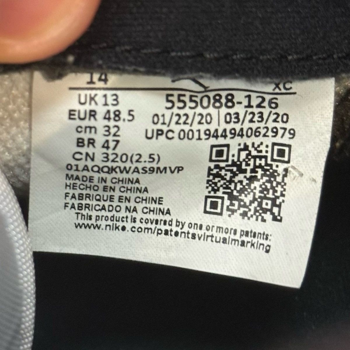 Jordan Brand × Nike Size 14 - Jordan 1 Retro High OG Smoke Grey 555088-126 Size US 14 / EU 47 - 6 Thumbnail