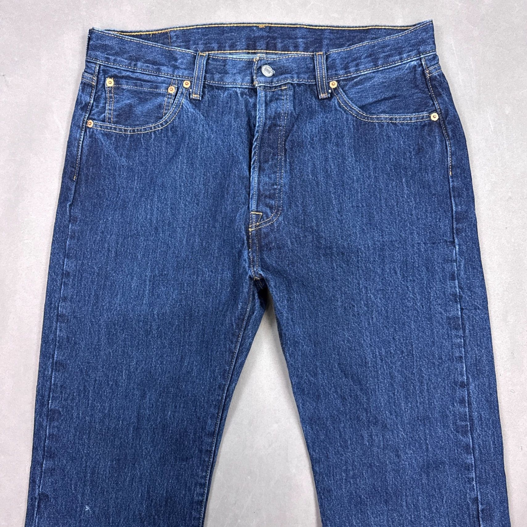 Levi's Levi's 501 Jeans Mens 36x30 Blue Button Fly Pant Distressed Dark Workwear Denim Straight Jeans Men 501 Series 36 30 Blue Pants Mens Size US 36 / EU 52 - 4 Thumbnail