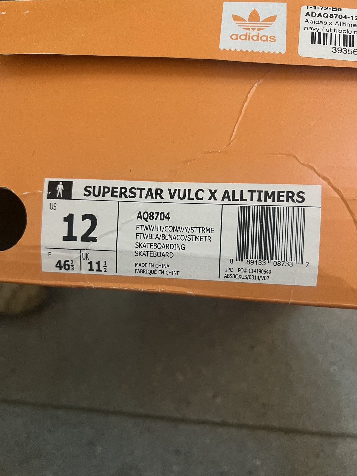 Adidas × Alltimers Adidas Superstar Vulc x Alltimers – White/Navy/Tropic Melon Size US 12 / EU 45 - 7 Thumbnail