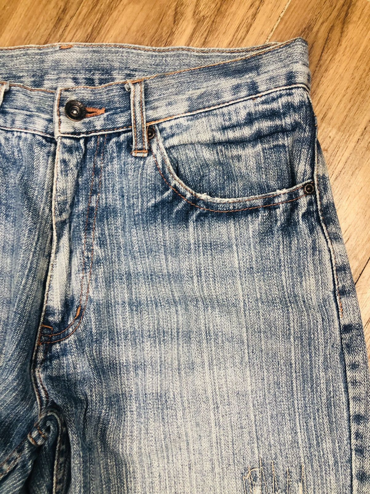Japanese Brand Mulkul Jeans Y2K Distressed Baggy Denim (38) Size US 30 / EU 46 - 8 Thumbnail