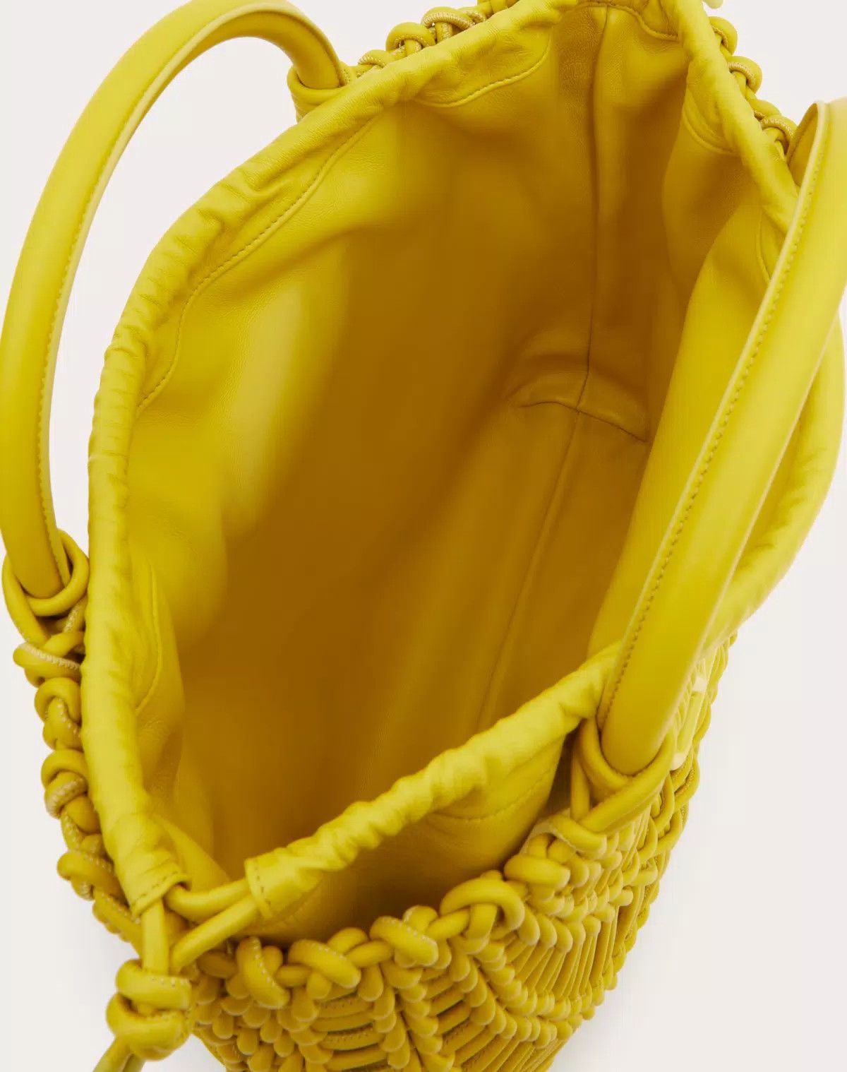 Valentino oc11z0725 Size:OS/Allknots Woven Leather Shopper in Yellow Size ONE SIZE - 6 Thumbnail