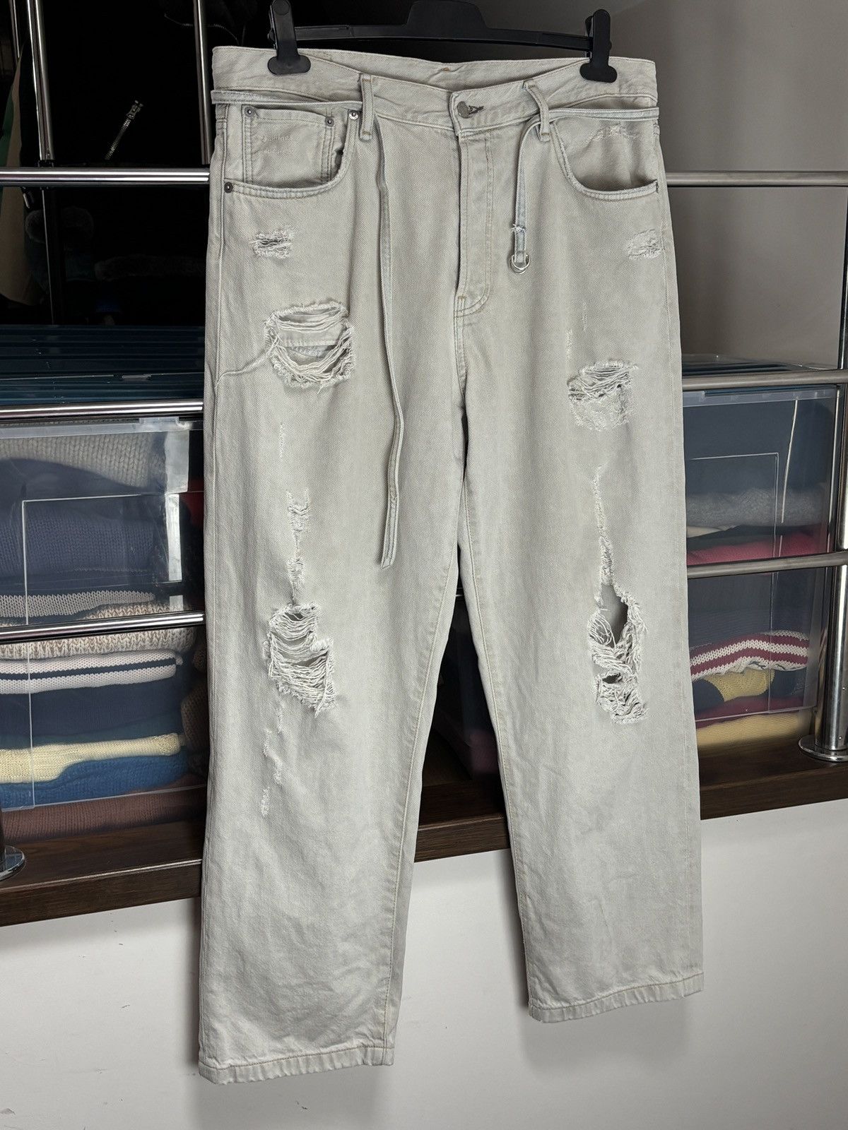 Acne Studios Acne Studios 1991 Toj Pompeii Distressed Loose Denim Pants Size US 36 / EU 52 - 2 Thumbnail
