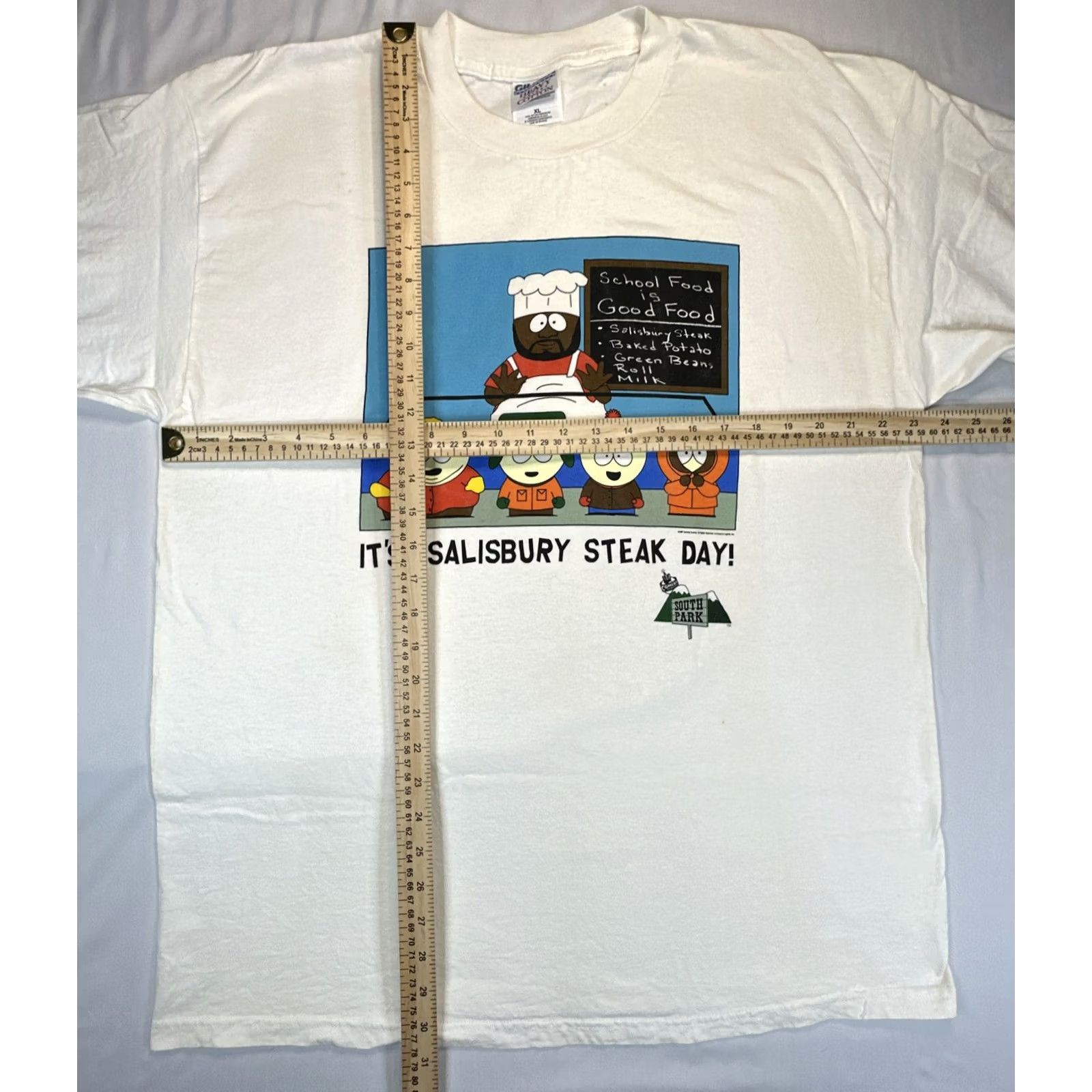 Gildan VINTAGE South Park T-Shirt XL White 90s Logo Graphic Print Unisex Adults Gildan Crew Neck Short Sleeve 1997 Comedy Central Size US XL / EU 56 / 4 - 2 Thumbnail