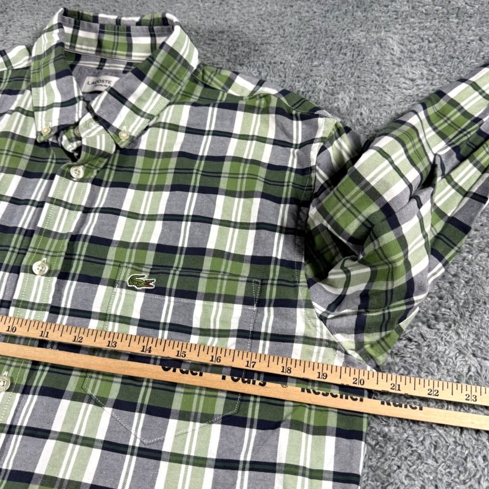 Lacoste Lacoste Shirt Mens Medium Green Plaid Multicolor Chest Logo Button Down Size US M / EU 48-50 / 2 - 7 Thumbnail