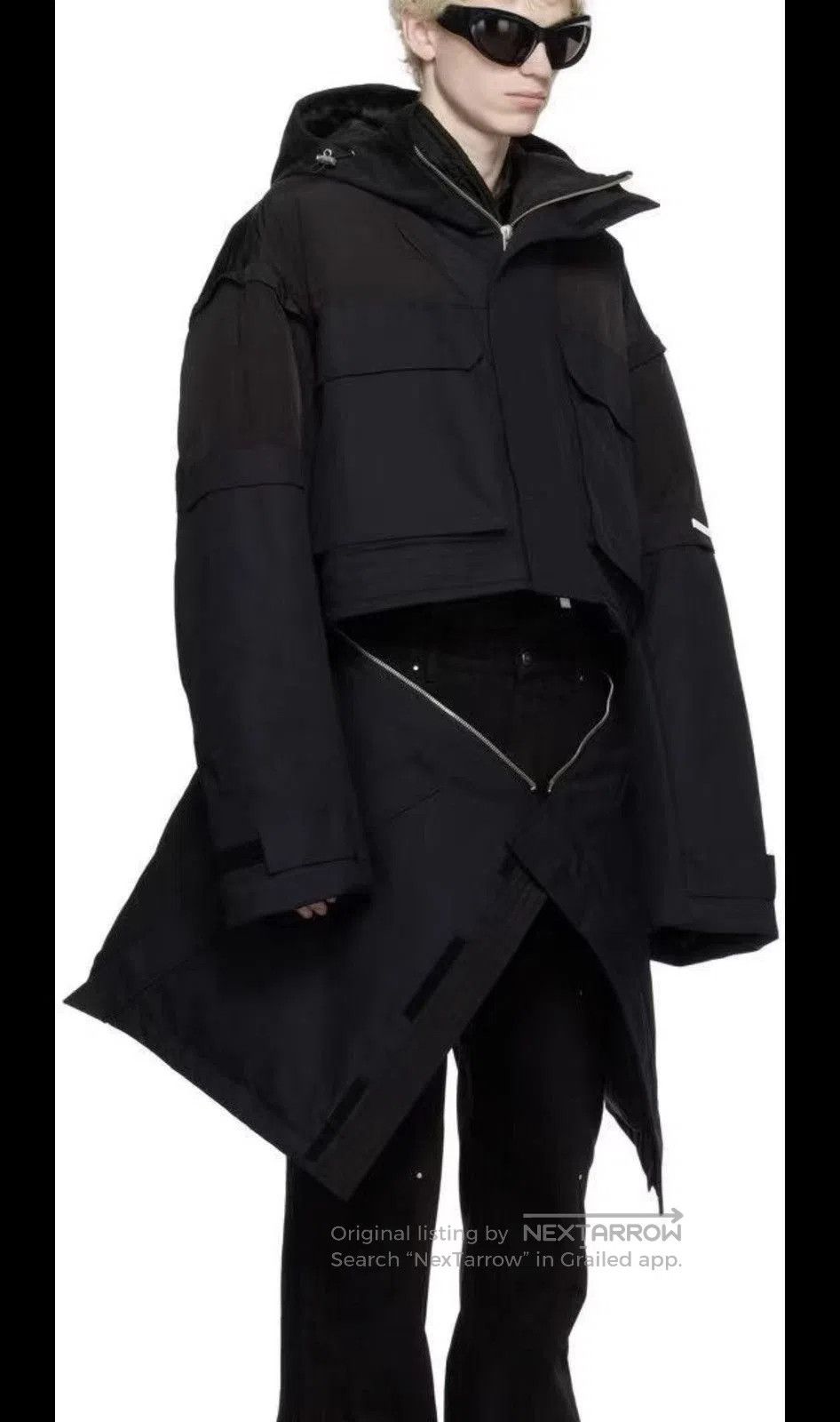 Heliot Emil Black Hooded Parka with Pockets . Size US M / EU 48-50 / 2 - 5 Thumbnail