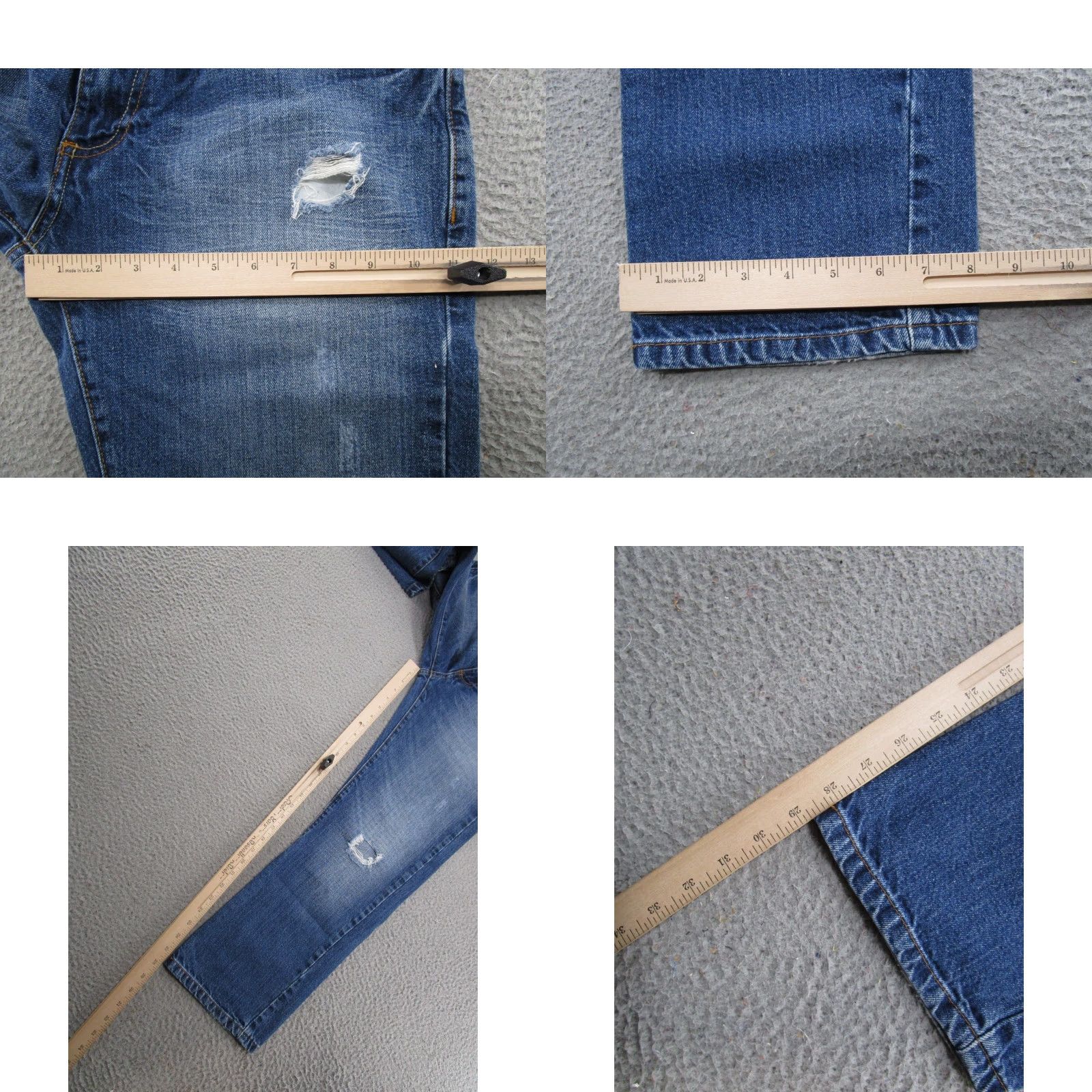 Denime Company Eighty One Mens Straight Leg Blue Distressed Denim Jeans Tag Size 34x30 Size US 34 / EU 50 - 8 Thumbnail