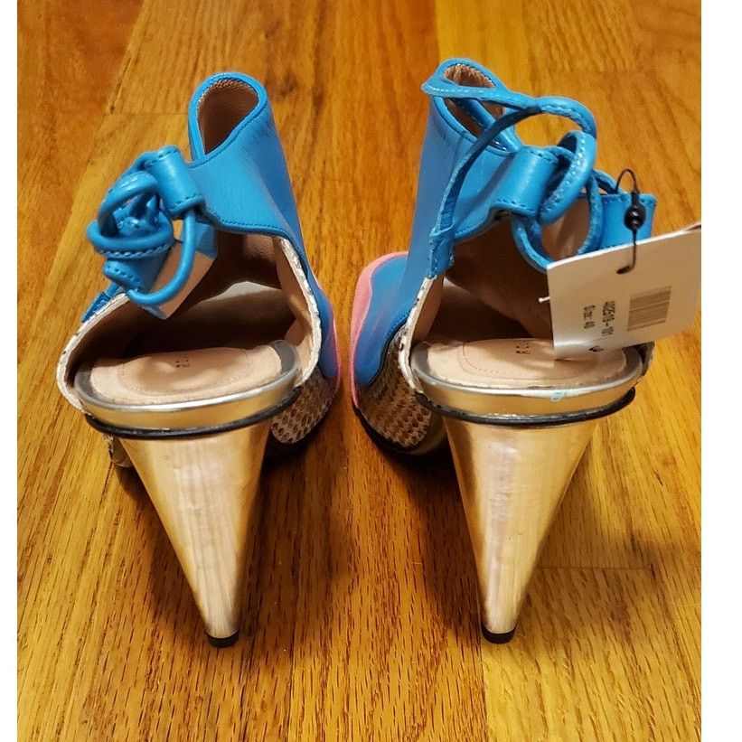Roland Mouret Roland Mouret Bright Blue Peep Toe Heels Size 40 EU Size US 9 / IT 39 - 12 Thumbnail