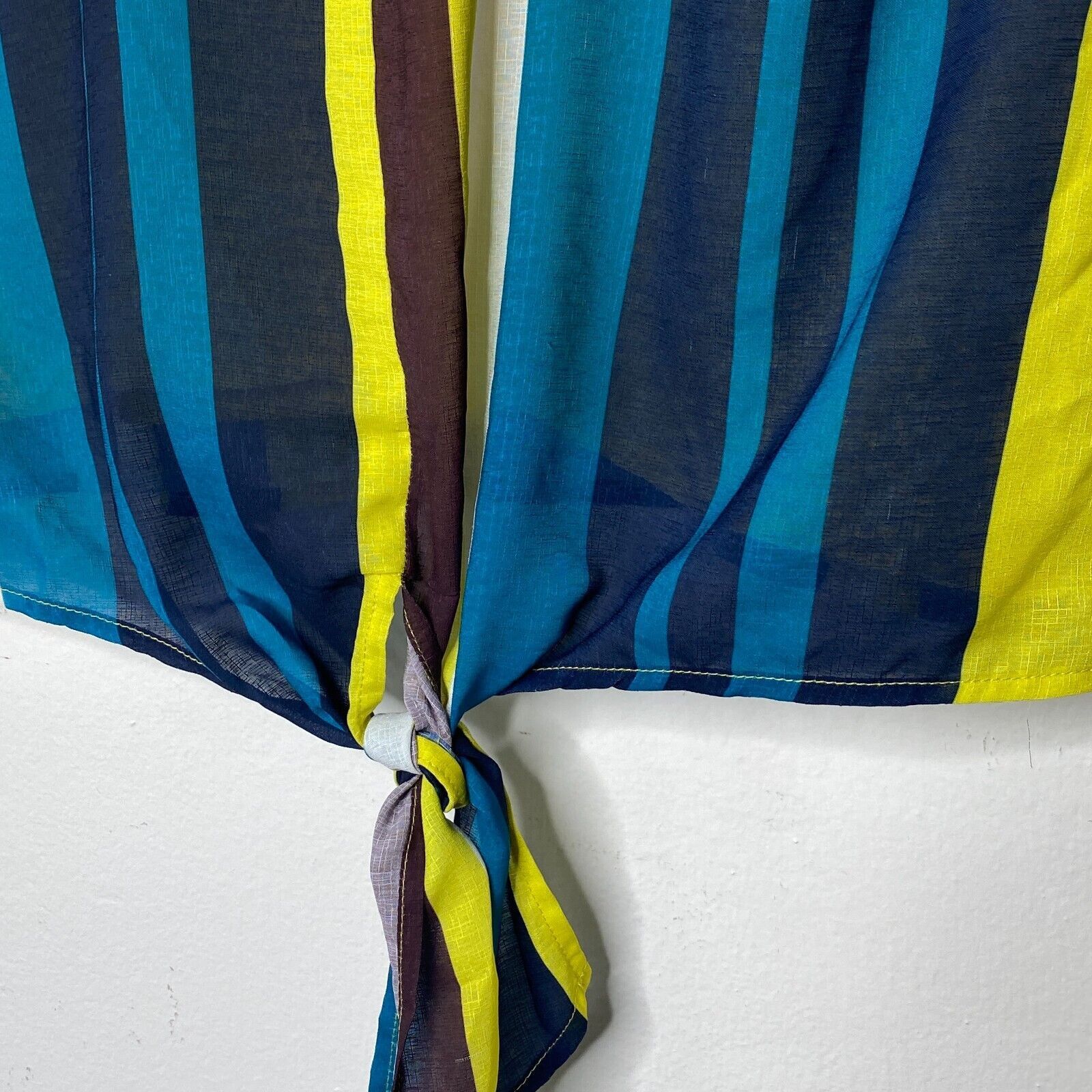 Other Sunday In Brooklyn Teal Multicolor Stripe Front Tie Top XS Size XS / US 0-2 / IT 36-38 - 5 Thumbnail
