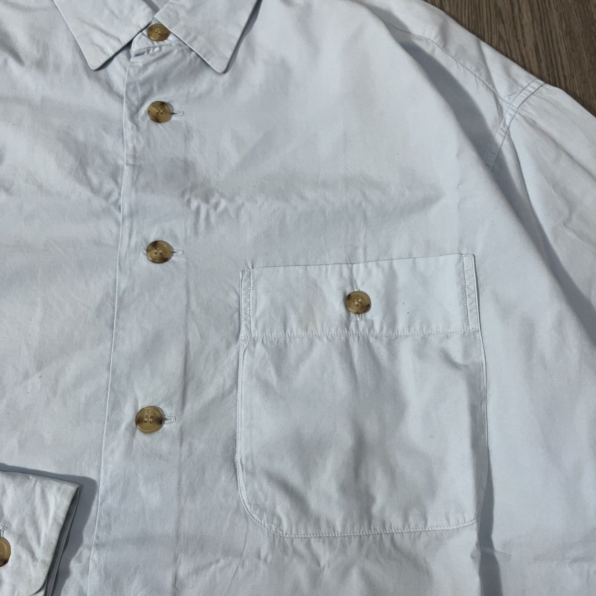 Issey Miyake 90s Archive Cotton Label Issey Miyake Basic Blue Shirt ifsix Size US XL / EU 56 / 4 - 3 Thumbnail