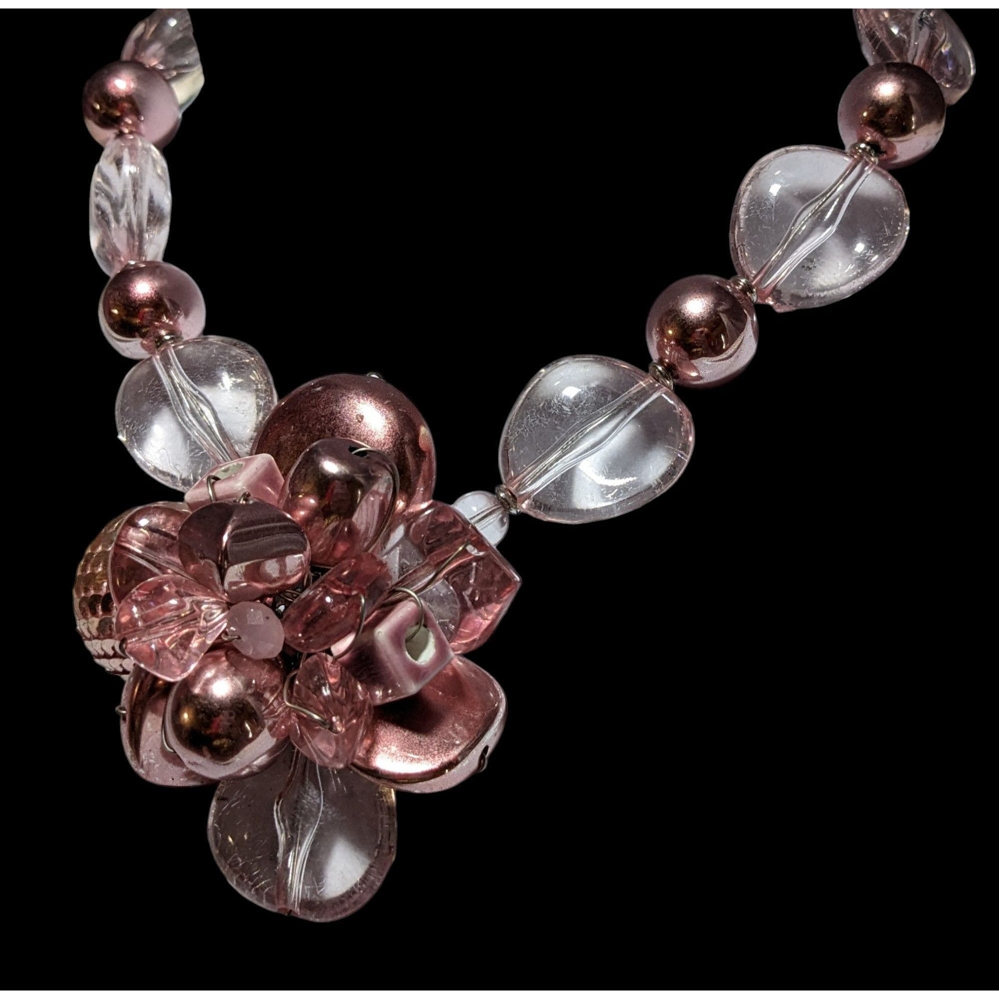 Other Pink Metallic Floral Statement Necklace Size ONE SIZE - 4 Thumbnail