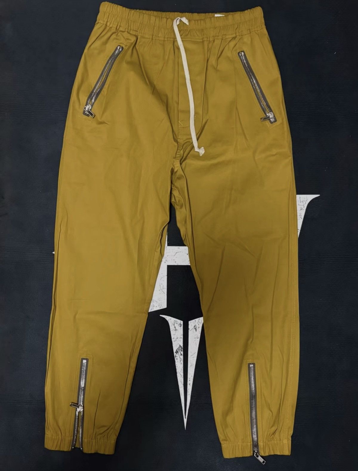 Rick Owens RO Main Line 22SS Yellow Waxed Bomber Pants