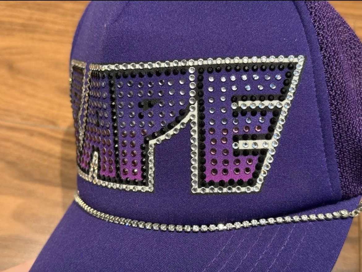 Bape RARE OG 2006 A BATHING APE X KISS SWAROVSKI PURPLE TRUCKER Size ONE SIZE - 3 Thumbnail