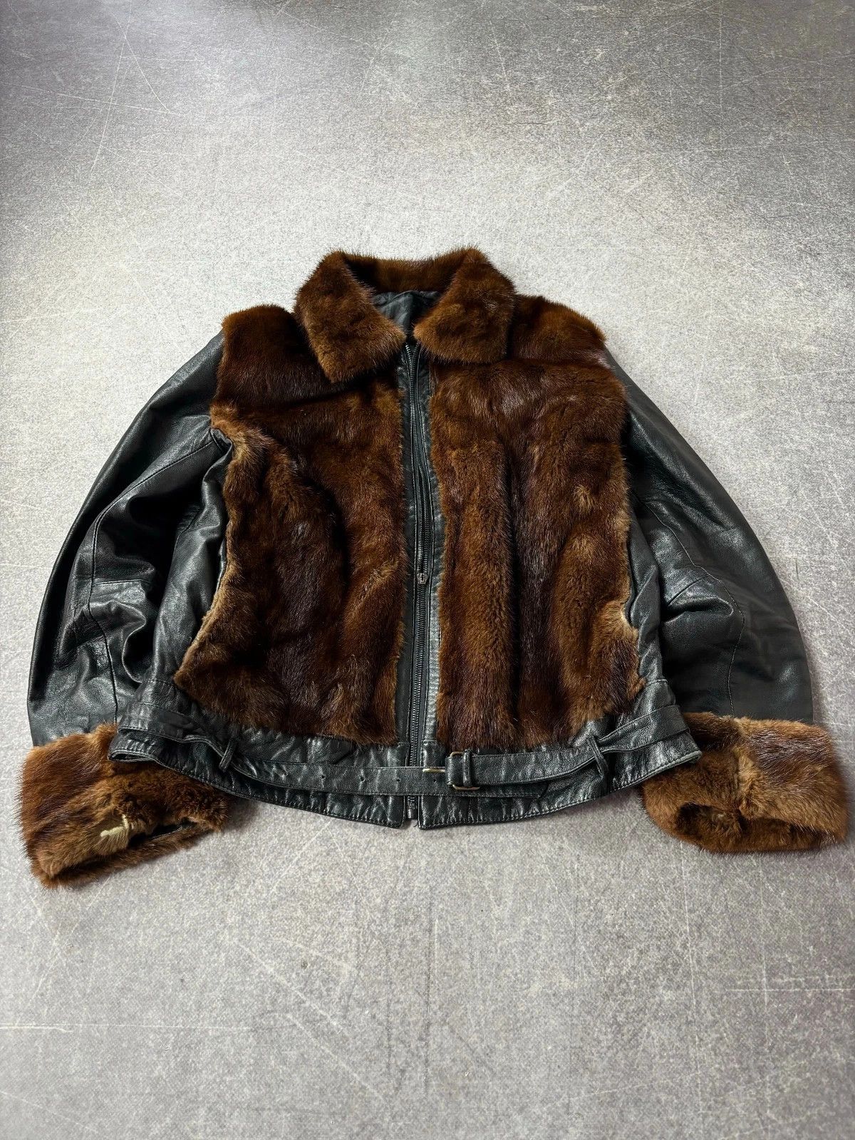Yohji Yamamoto 2000s ISSEY MIYAKE STYLE MINK FUR/LEATHER JACKET Size US M / EU 48-50 / 2 - 1 Thumbnail