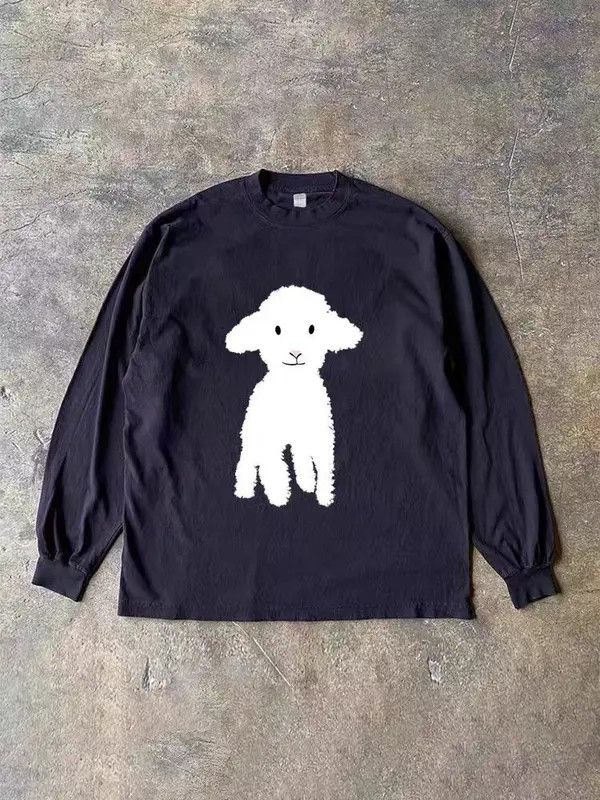 Japanese Brand VIBE Black vintage sheep print long sleeve t-shirt Size US L / EU 52-54 / 3 - 5 Thumbnail