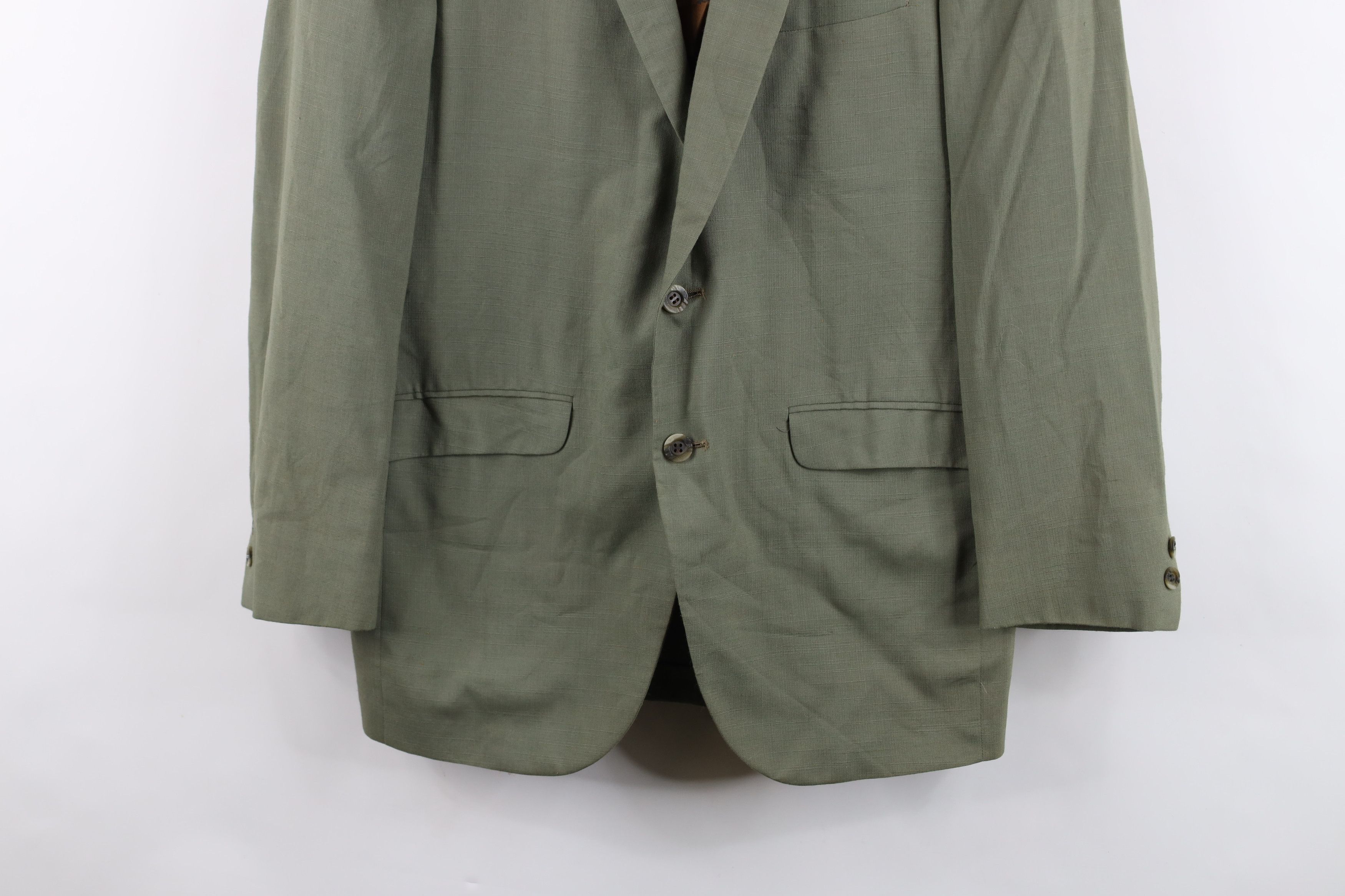 Vintage Vintage 50s Palm Beach 2 Button Suit Jacket Blazer Green USA Size US L / EU 52-54 / 3 - 3 Thumbnail