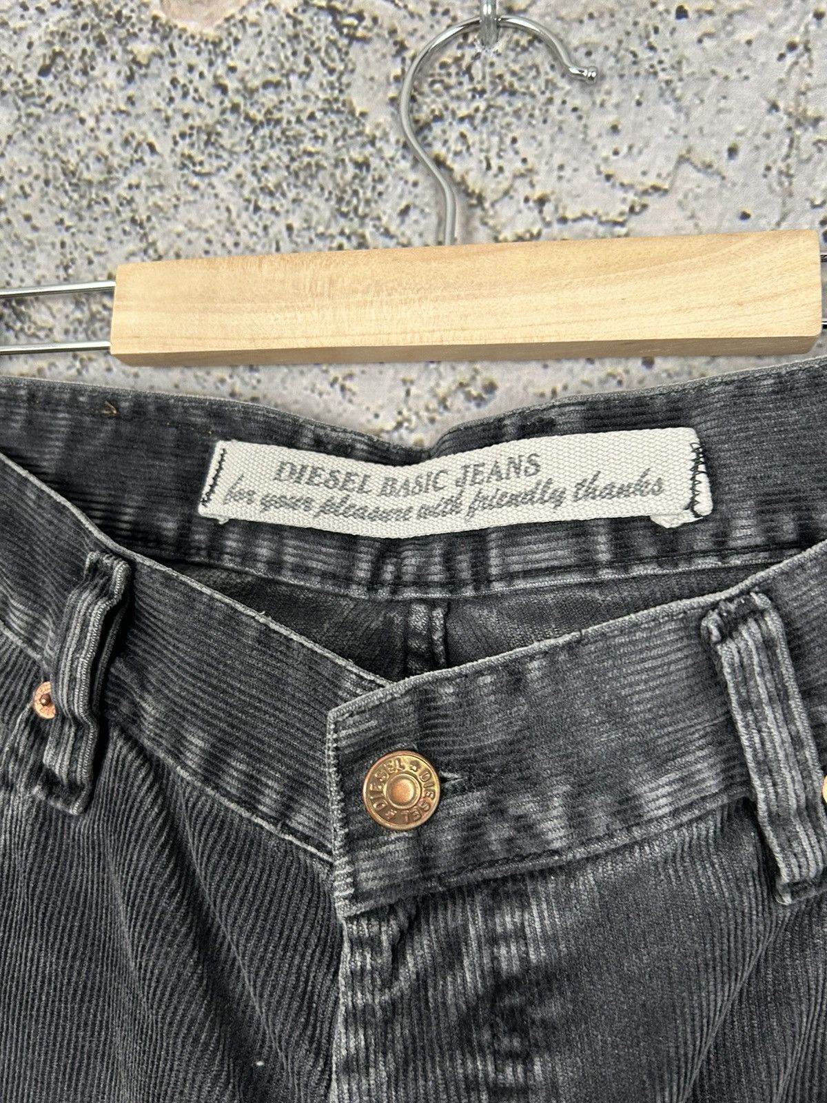 Diesel Vintage Diesel Black Corduroy Pants Y2K Punk Rock 00s Size US 36 / EU 52 - 7 Thumbnail