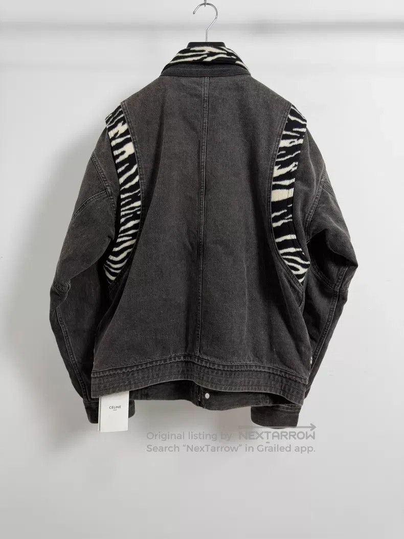 Celine CELINE Zebra Print Patchwork Smoky Grey Denim Cotton Jacke Size US M / EU 48-50 / 2 - 2 Thumbnail