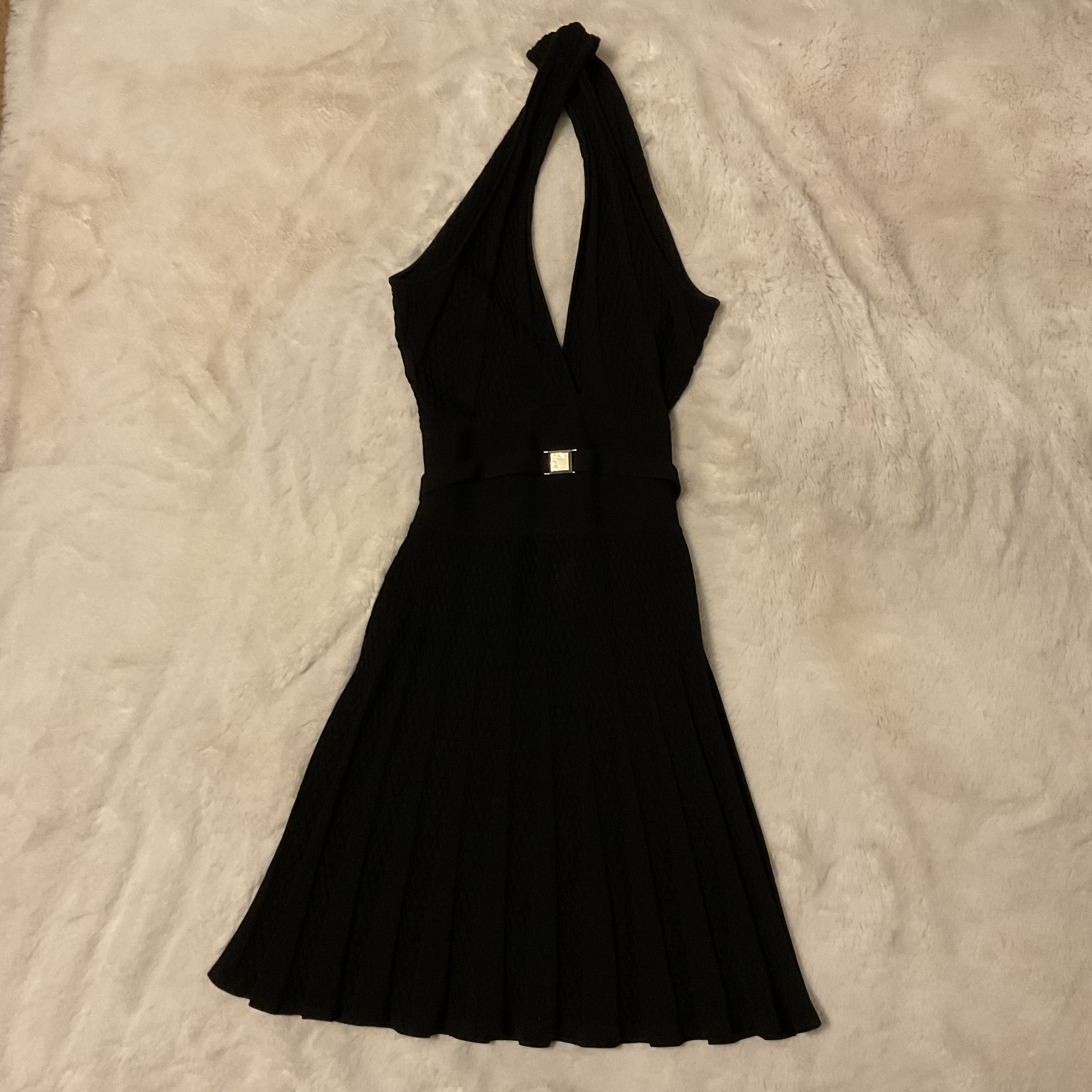 Versace NWT Versace Donatella Medusa Maglia Black Halter Flare Dress Size XS / US 0-2 / IT 36-38 - 1 Thumbnail