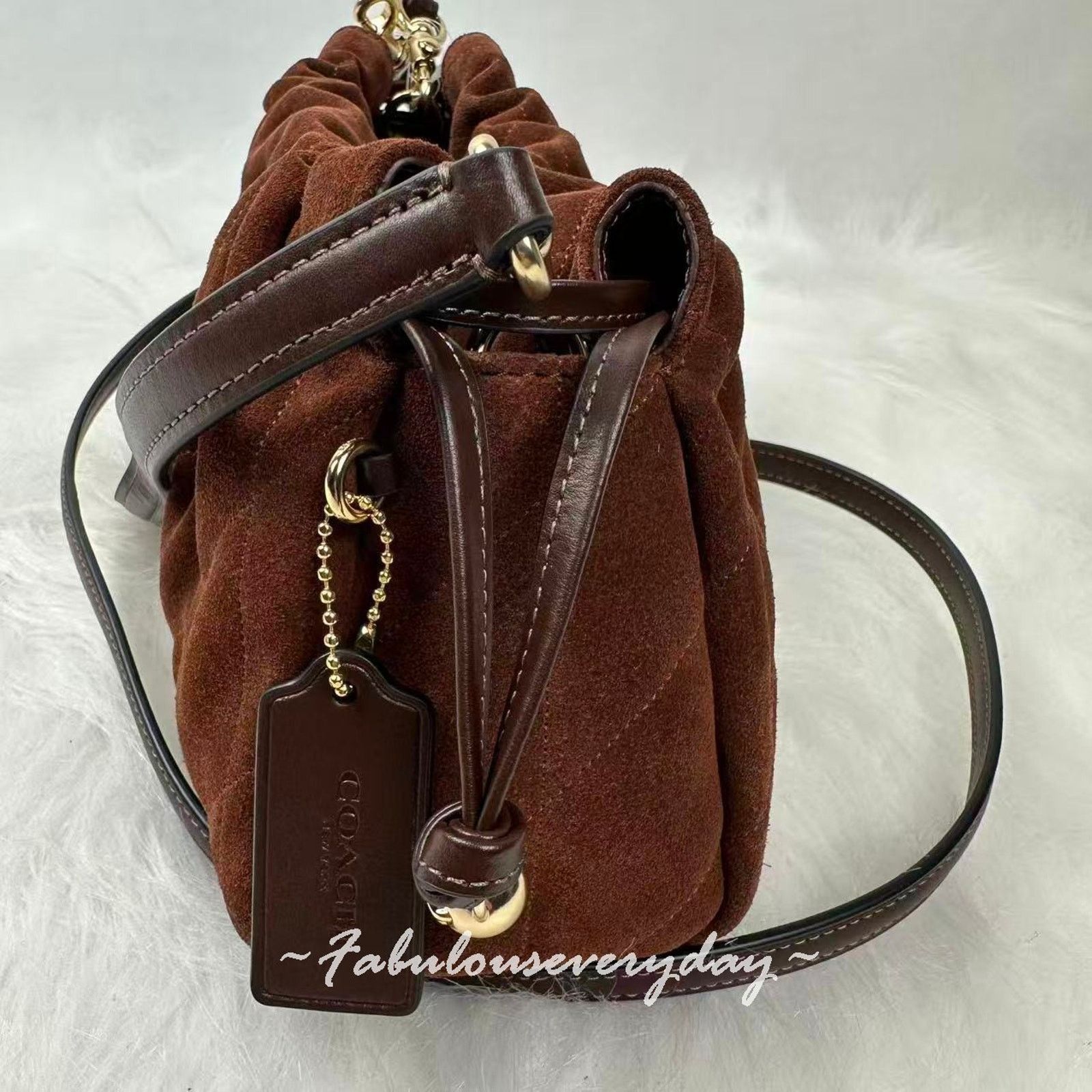 Coach Coach Faye Shoulder Xbody Quilting Suede/Vintage Brown/Maple Size ONE SIZE - 3 Thumbnail