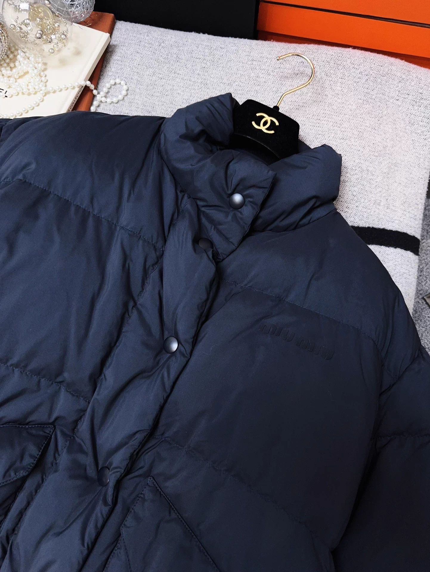 Miu Miu MIUMIU navy logo puffer jacket women's 36 Size XS / US 0-2 / IT 36-38 - 9 Thumbnail