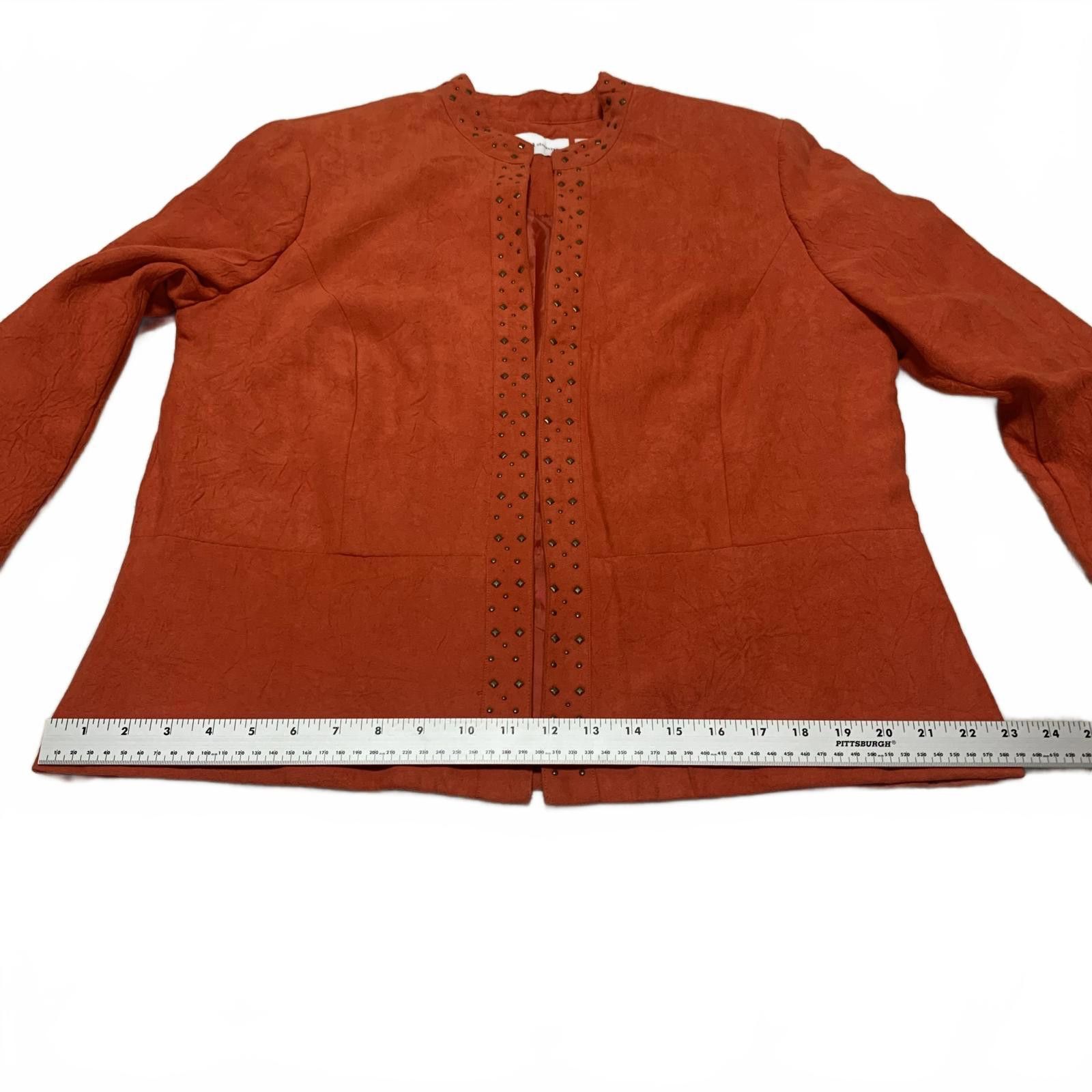 Other Alfred Dunner Women's 14 Suede Leather Jacket Orange Size XL / US 12-14 / IT 48-50 - 6 Thumbnail