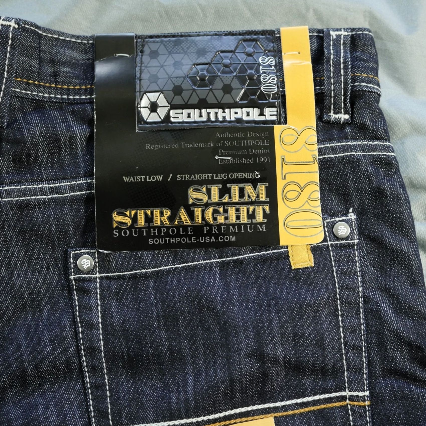 Southpole VINTAGE Southpole Jeans Mens 36x34 Blue White 8180 Y2K Skater Hip Hop Indigo Jeans Mens Regular 36 Blue Size US 36 / EU 52 - 6 Thumbnail