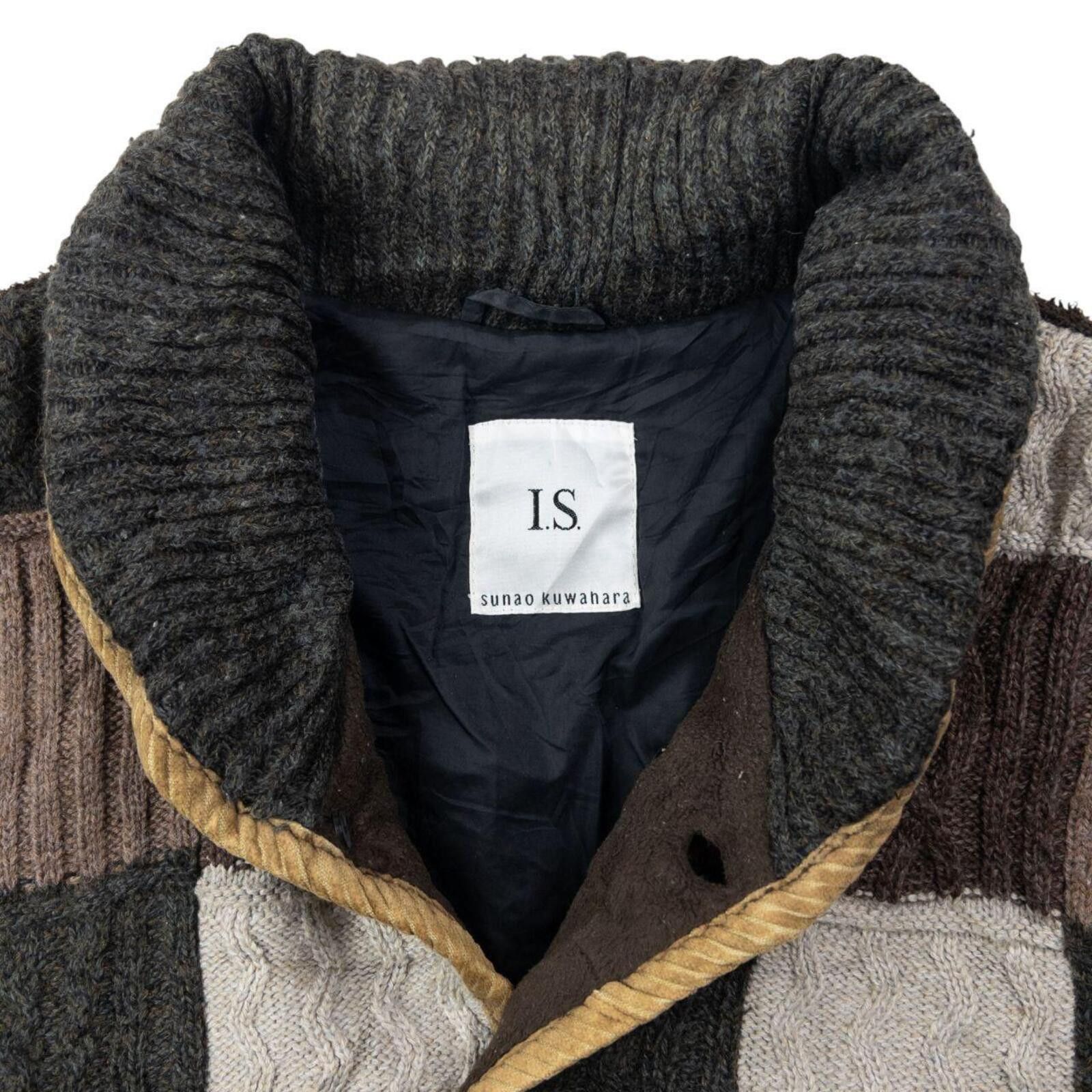 Other Vintage 2000s I.S. Sunao Kuwahara Patchwork Knit Jacket L Size US L / EU 52-54 / 3 - 3 Thumbnail