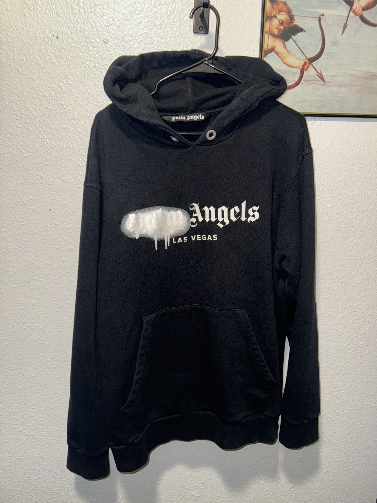 Palm Angels Palm Angels Las Vegas Sprayed Hoodie Black/White Large Size US L / EU 52-54 / 3 - 11 Thumbnail