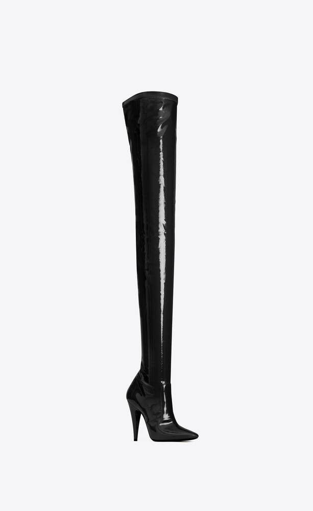 Saint Laurent Paris o1bcso1str0125 Aylah Over The Knee Boots in Black Size US 8 / IT 38 - 1 Thumbnail