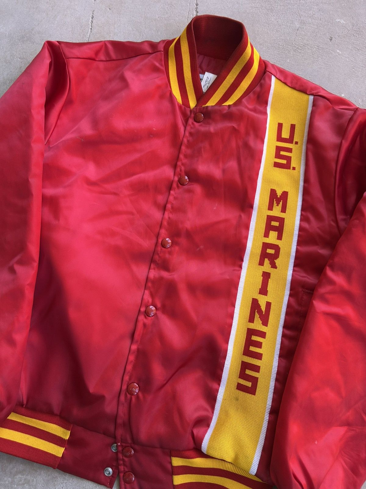 Vintage Vintage Marines Satin Bomber Jacket Size US L / EU 52-54 / 3 - 3 Thumbnail