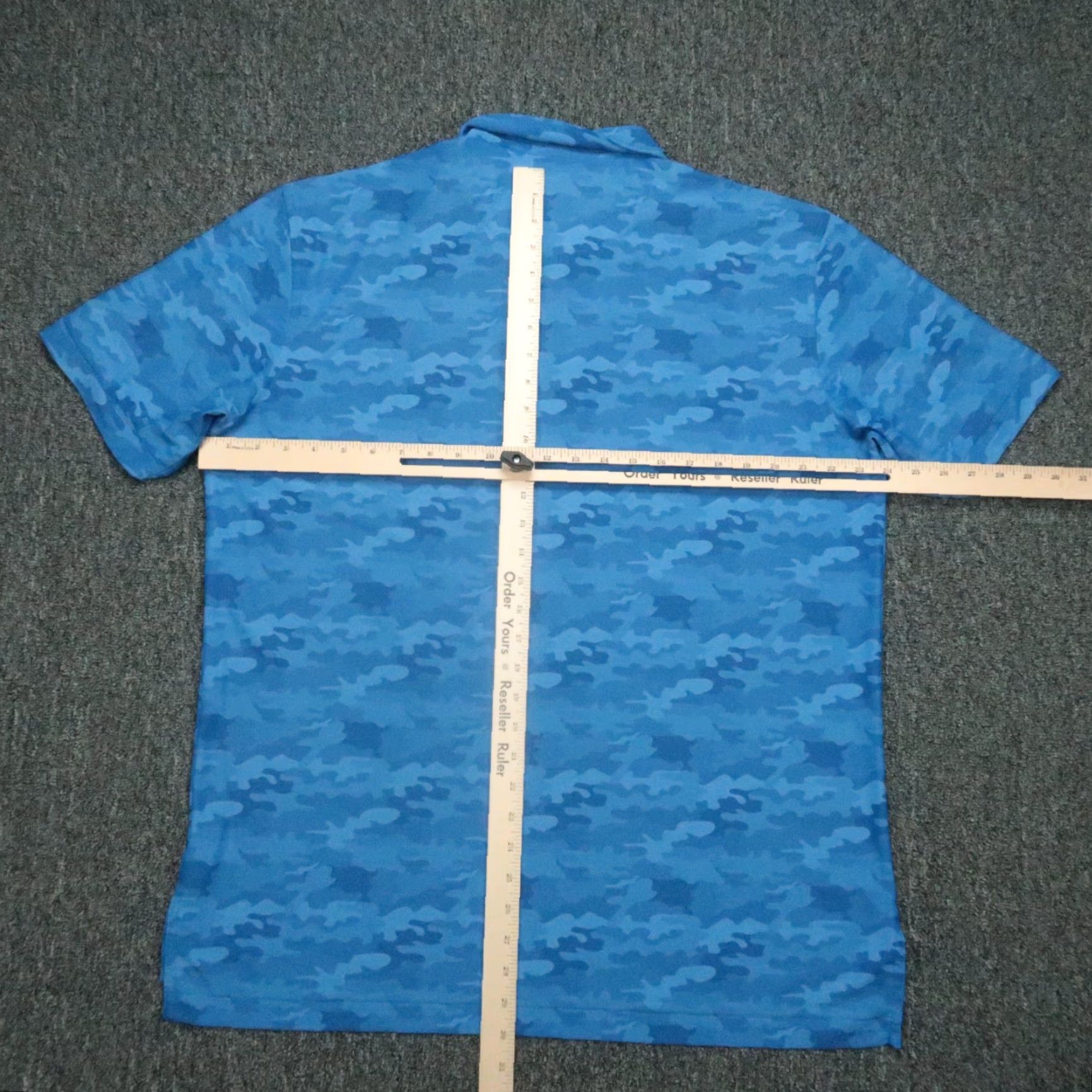 Peter Millar Peter Millar Shirt Mens Large Blue Camo Summer Comfort Polo Golf Breathable UV Protection 31in 48 Chest Regular Sprd Collar Polo Shirt Mens Size US L / EU 52-54 / 3 - 7 Thumbnail