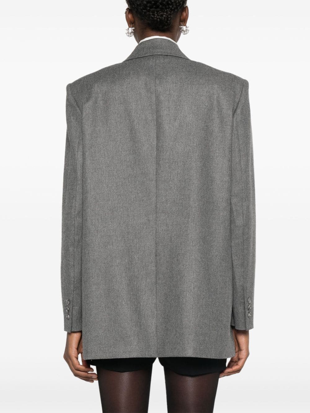 THE ANDAMANE o1s22i1n1024 Flannel Guia Blazer in Grey Size M / US 6-8 / IT 42-44 - 4 Thumbnail