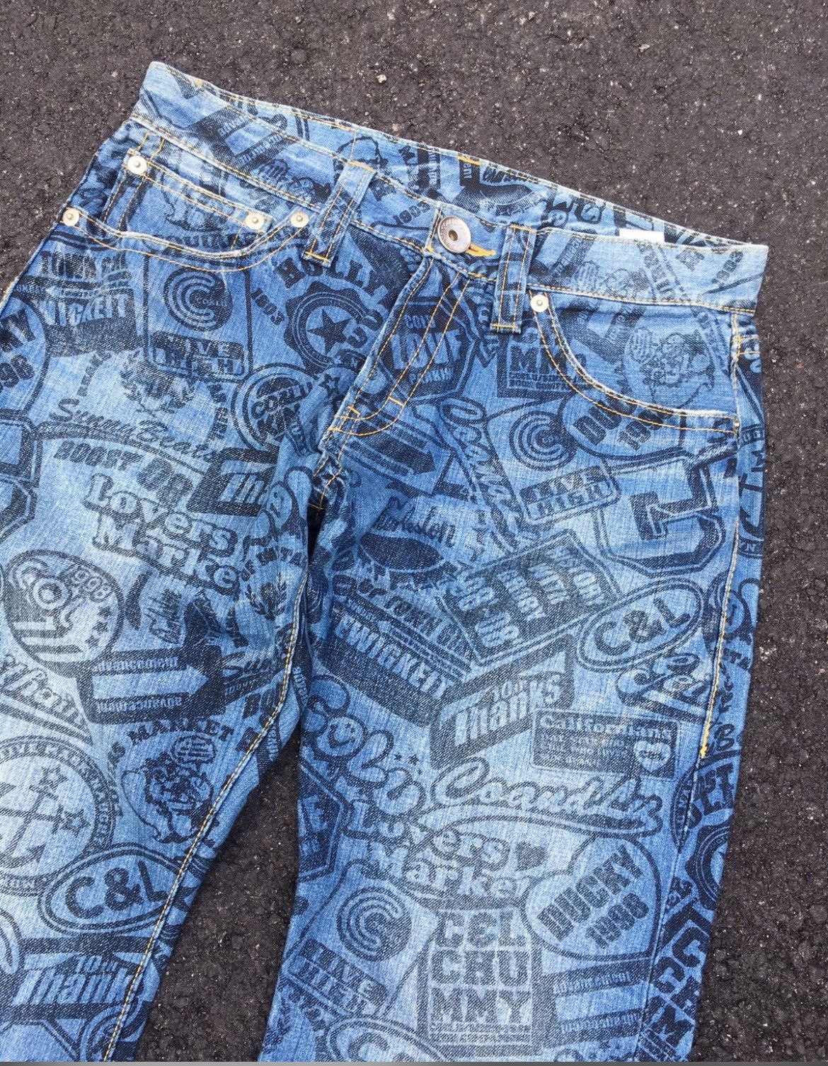 Hysteric Glamour × If Six Was Nine × Japanese Brand Flare💥 90s Insane Cocolulu Full Print Jean Size US 33 - 5 Thumbnail
