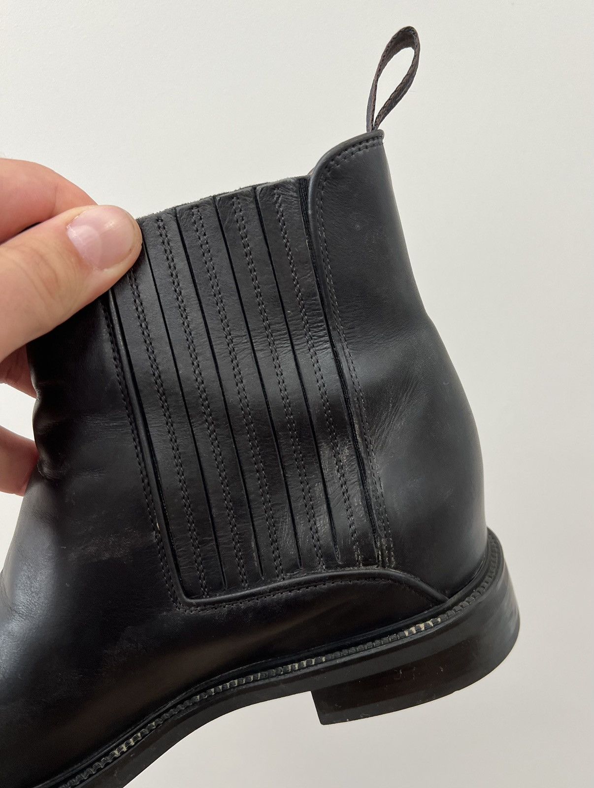 Santoni Santoni Leather Black Ankle Chelsea Boots Size US 8.5 / IT 38.5 - 8 Thumbnail