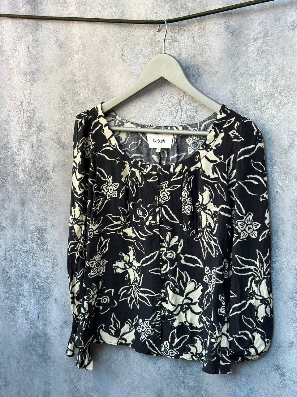 ba&sh RRP 150€ BA&SH Gathered Floral-Print Crepe Blouse Button Size S / US 4 / IT 40 - 1 Thumbnail