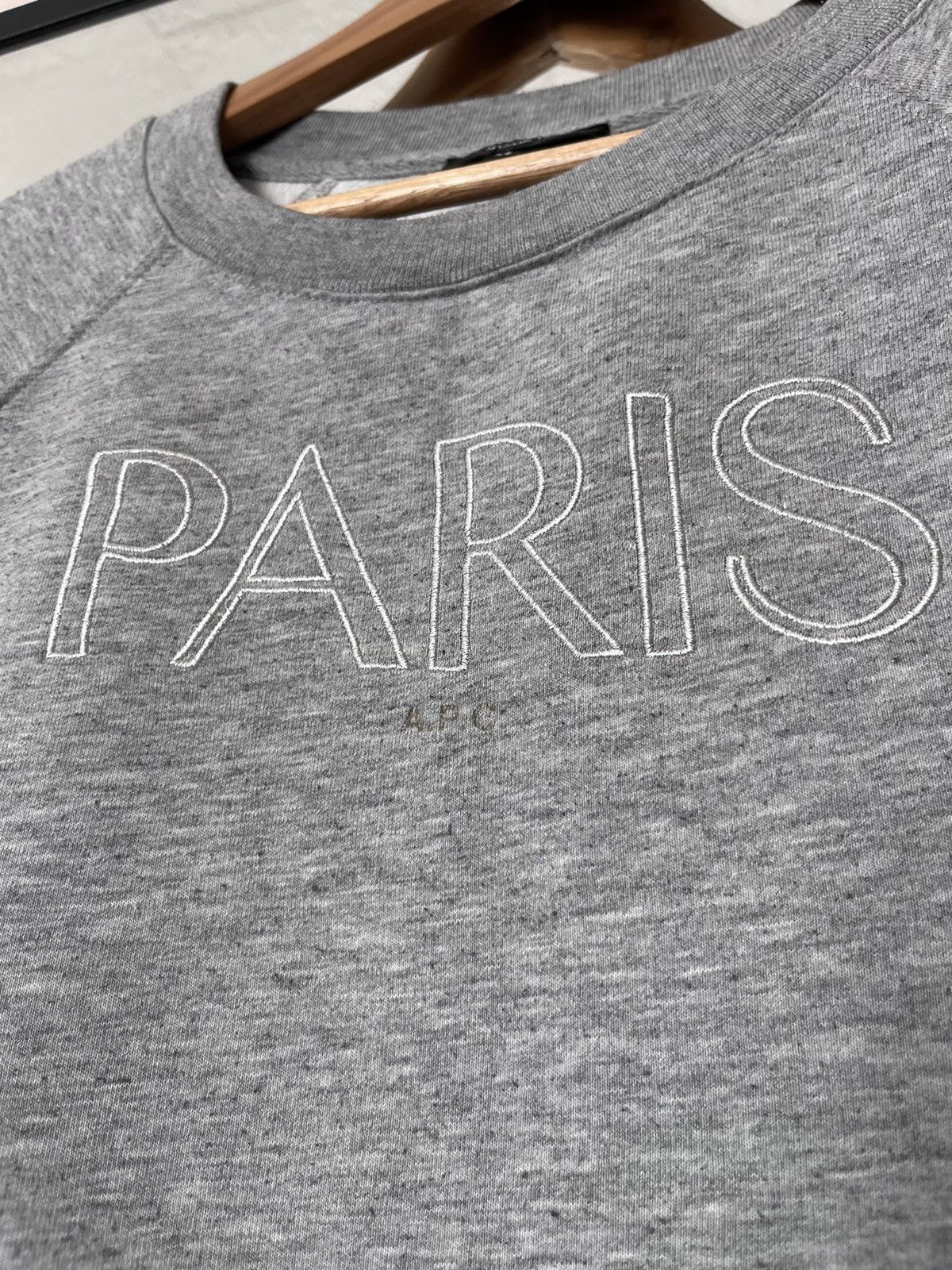 A.P.C. APC Grey Big Logo Paris Cotton Sweatshirt Jumper Size XS / US 0-2 / IT 36-38 - 3 Thumbnail