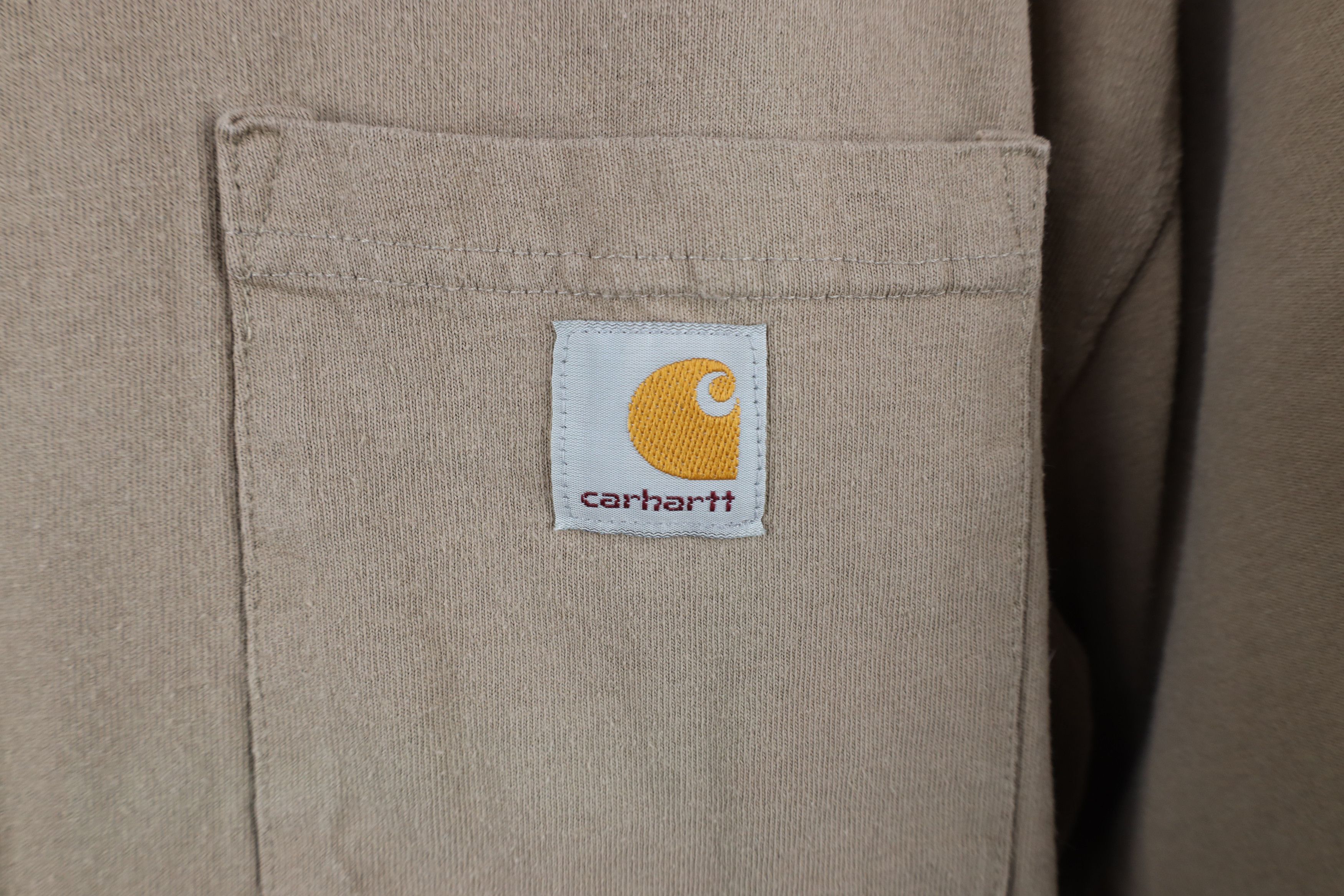 Carhartt × Vintage Vintage Y2K Carhartt Heavyweight Fit Pocket T-Shirt Khaki Size US L / EU 52-54 / 3 - 4 Thumbnail