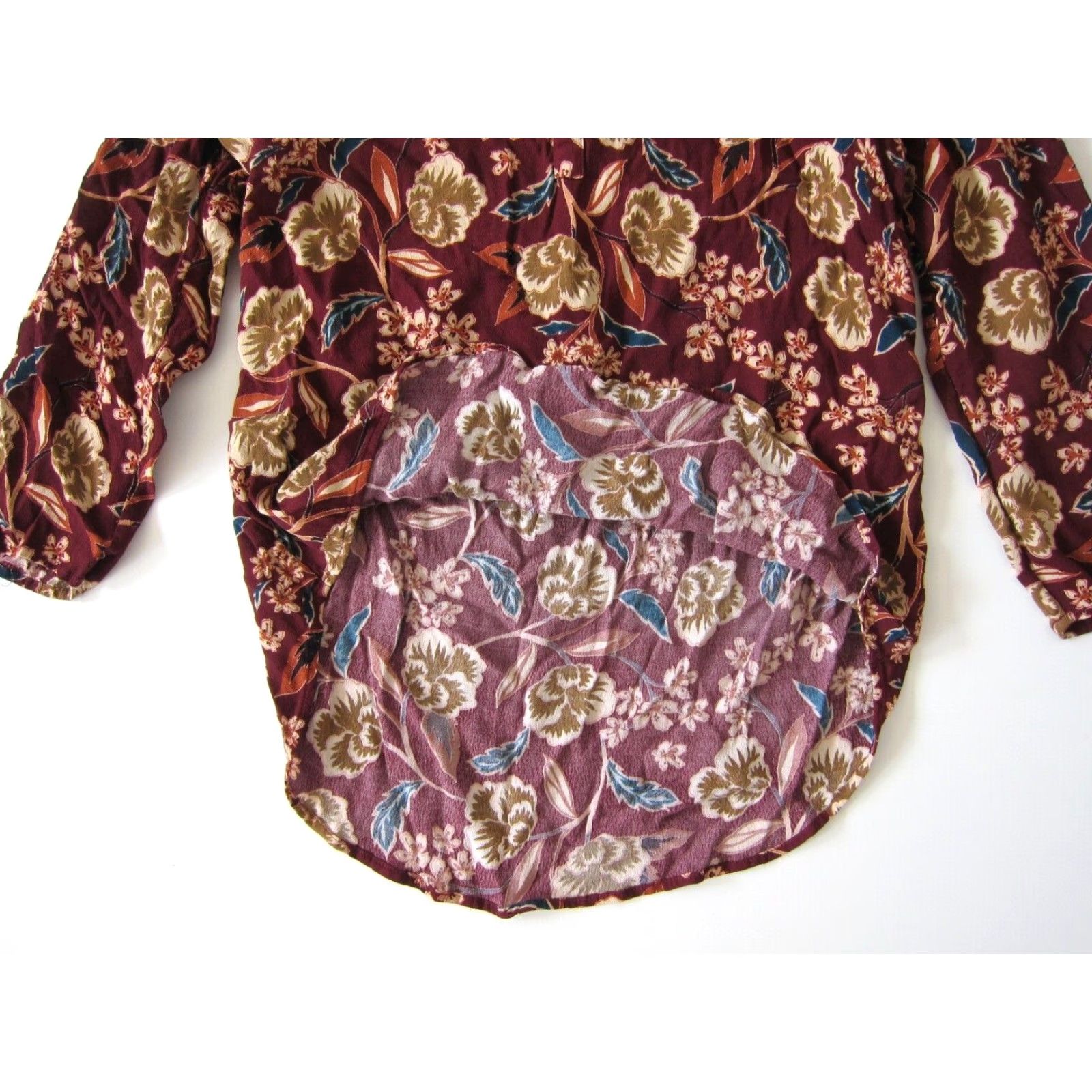 Vintage Daniel Rainn Blouse 3/4 Sleeve Tunic Womens M-L Floral Rayon Red Orange Green V-Neck Size L / US 10 / IT 46 - 5 Thumbnail