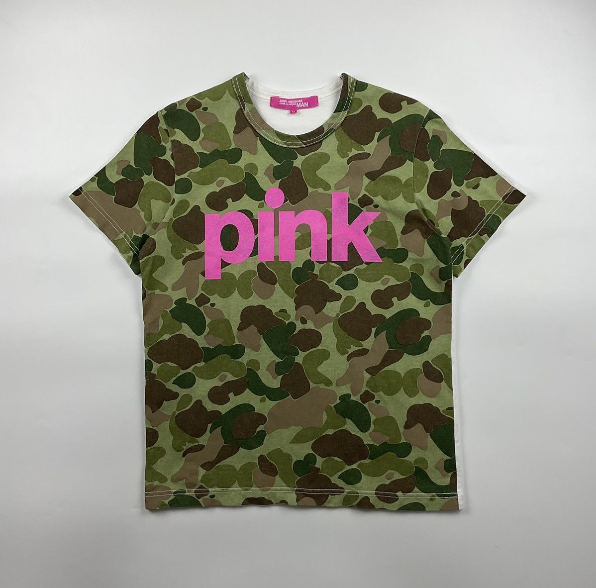 image of Junya Watanabe Pink Print Tee in Camo, Men's (Size Medium)