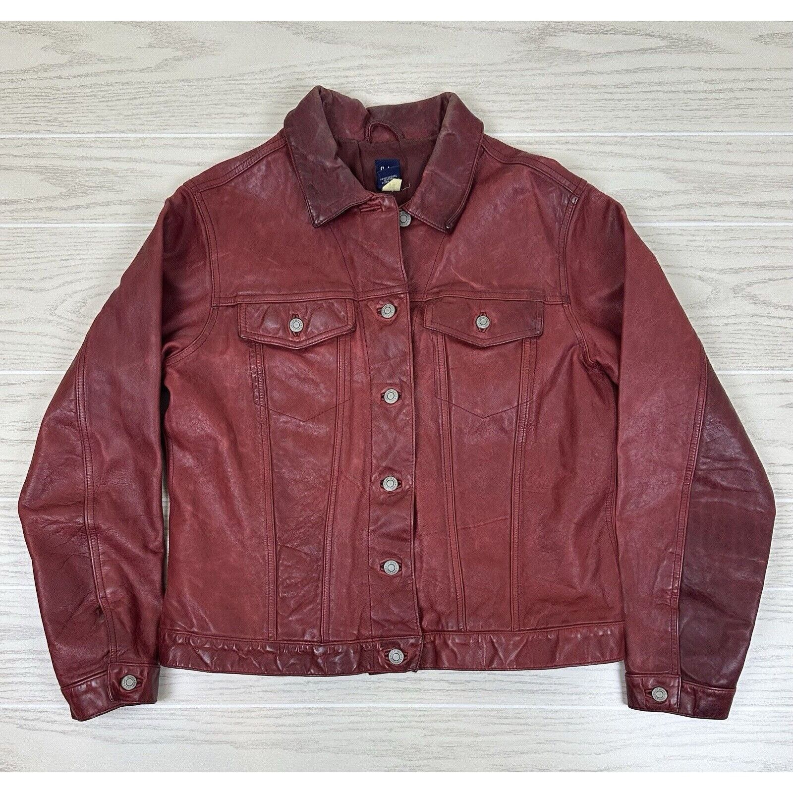 Gap × Vintage Vintage 1999 Gap Leather Jacket Size L / US 10 / IT 46 - 1 Thumbnail