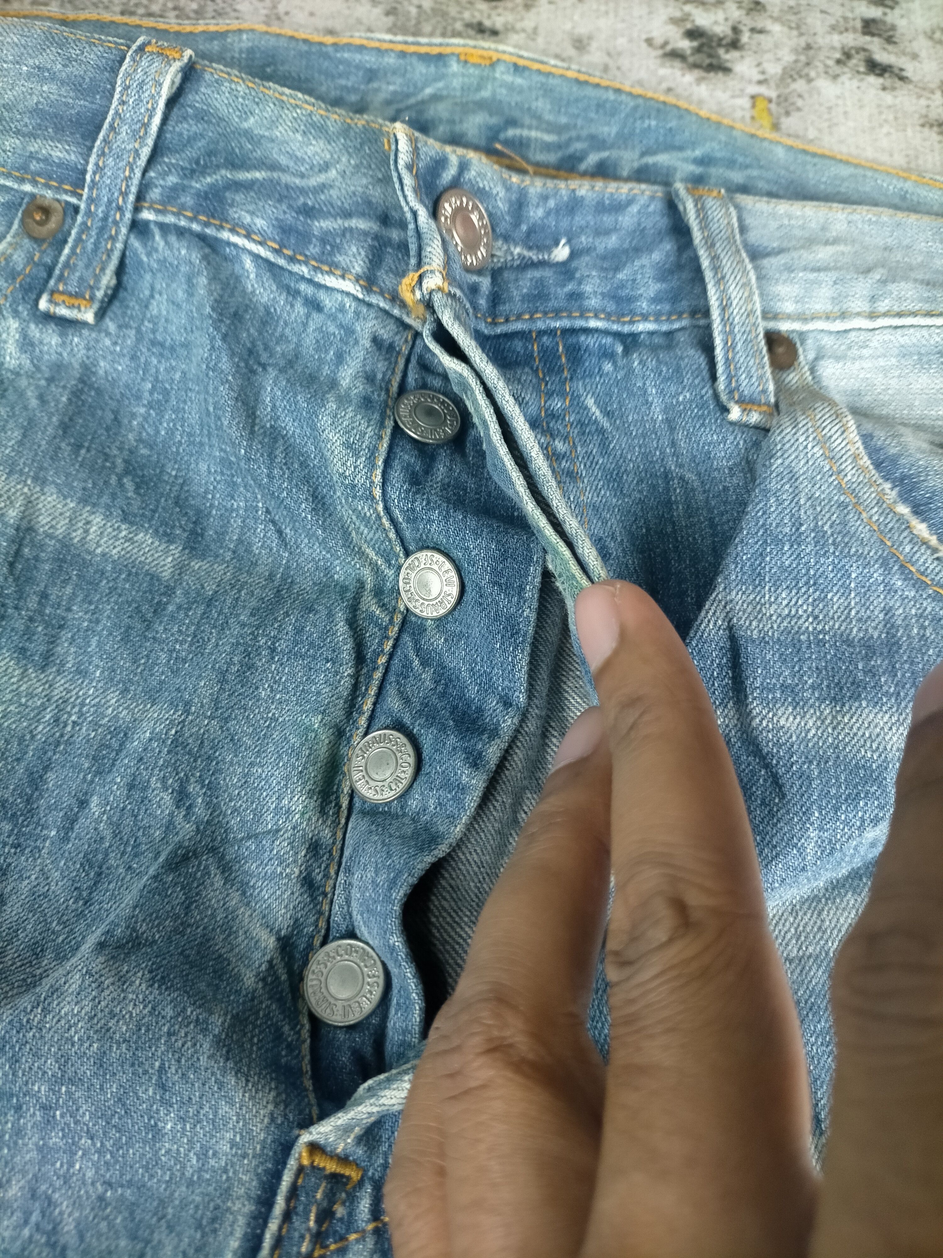 Levi's 🔥 Vintage 90s Levis 501 Button 359 Distressed Jeans Size US 34 / EU 50 - 7 Thumbnail