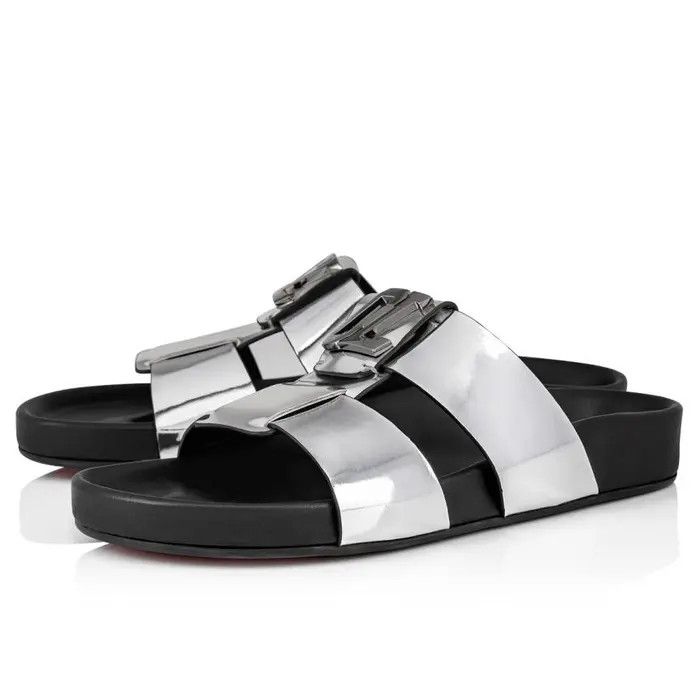 Christian Louboutin o1s1wg111224 Dhabubizz Flat Specchio in Silver Size US 10 / EU 43 - 1 Thumbnail