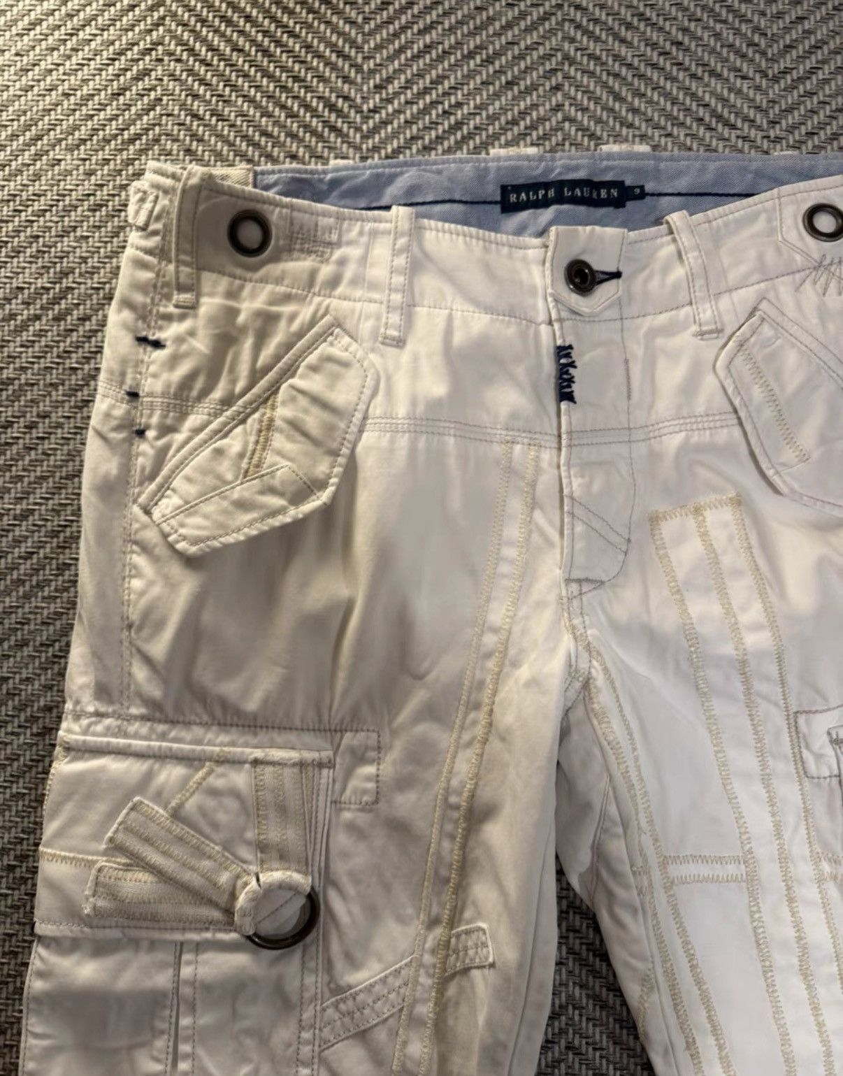 Ralph Lauren Ralph Lauren Gimmick Deconstructed White Cargo Pants K24 Size US 34 / EU 50 - 2 Thumbnail