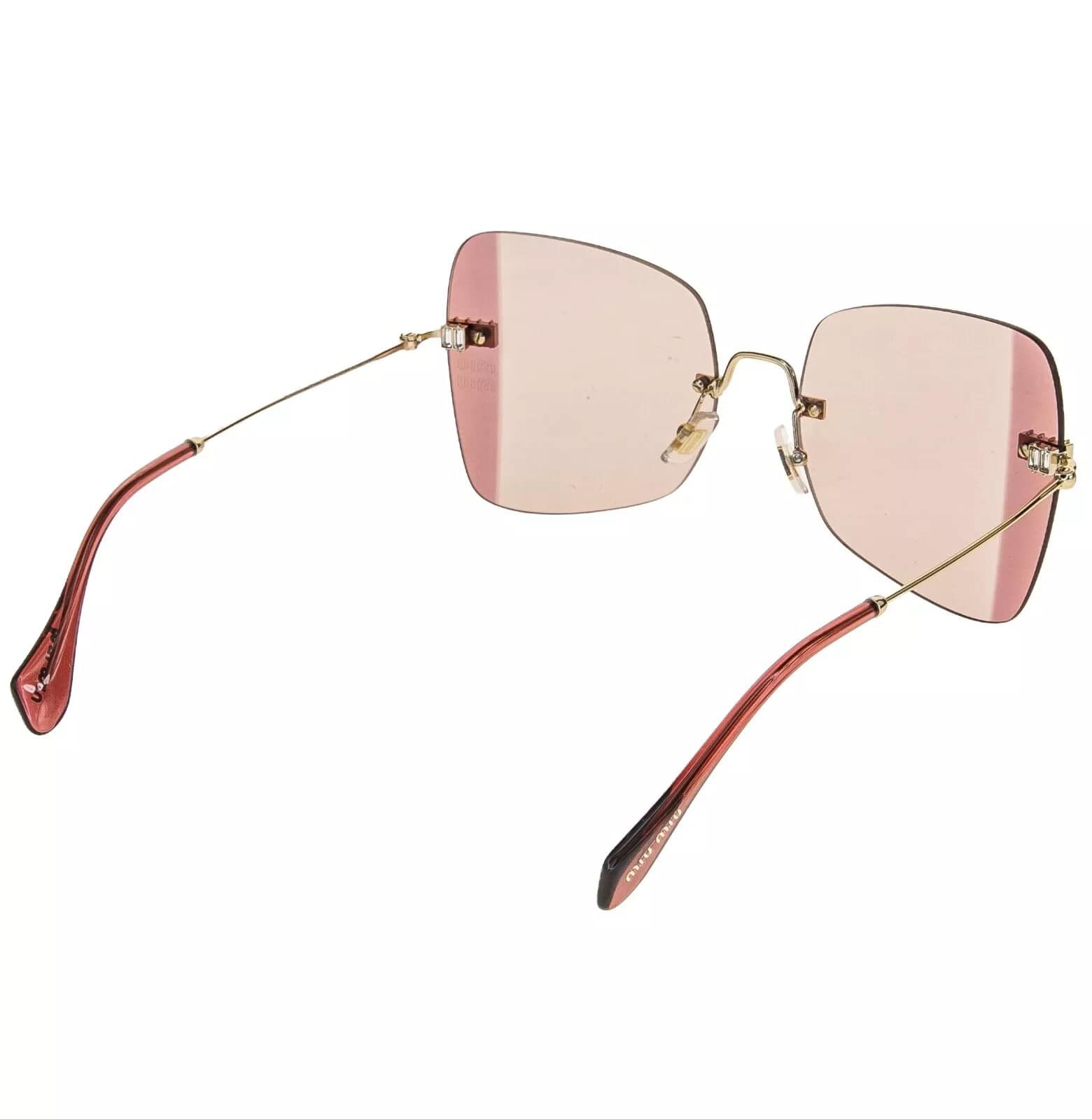 Miu Miu MIU MIU Runway MU50WS Pink Crystal Gold Sunglasses 50W Size ONE SIZE - 7 Thumbnail