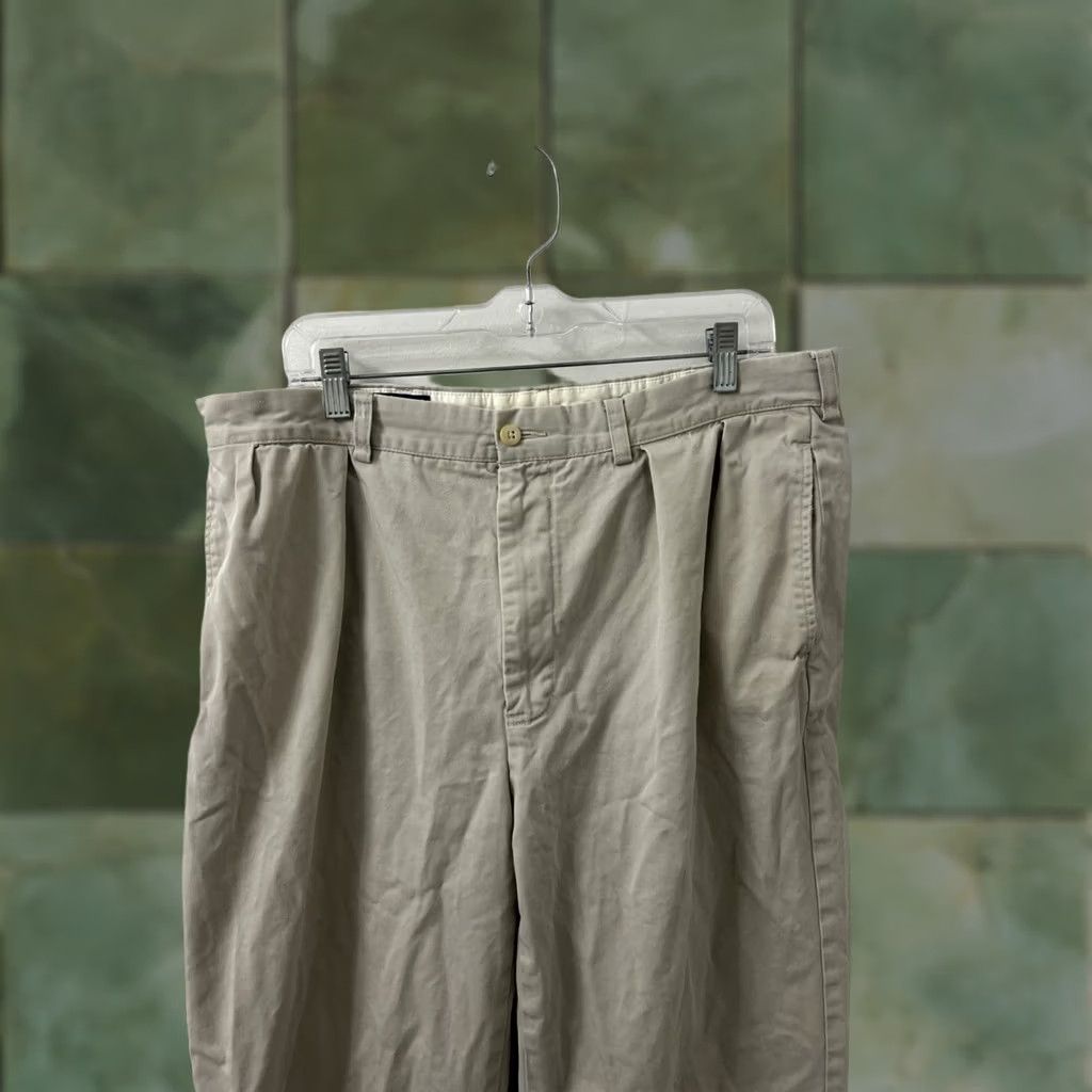 Polo Ralph Lauren VTG Polo Ralph Lauren Andrew Pant Mens 36x28 Tan Pleated Chino Cotton Trousers Size US M / EU 48-50 / 2 - 1 Thumbnail